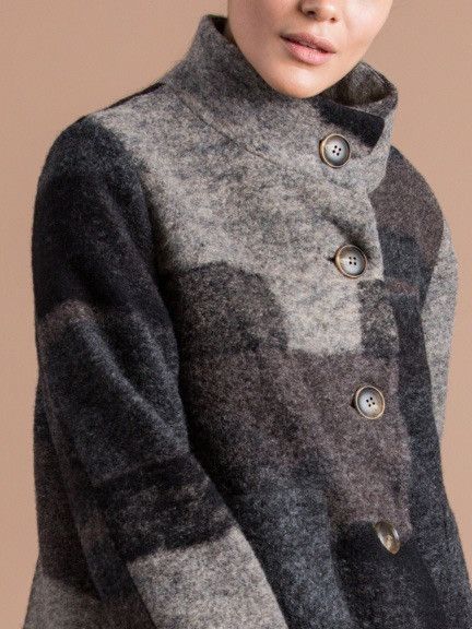 Designer Alembika avant garde checkered wool coat jacket Size M / US 6-8 / IT 42-44 - 2 Thumbnail