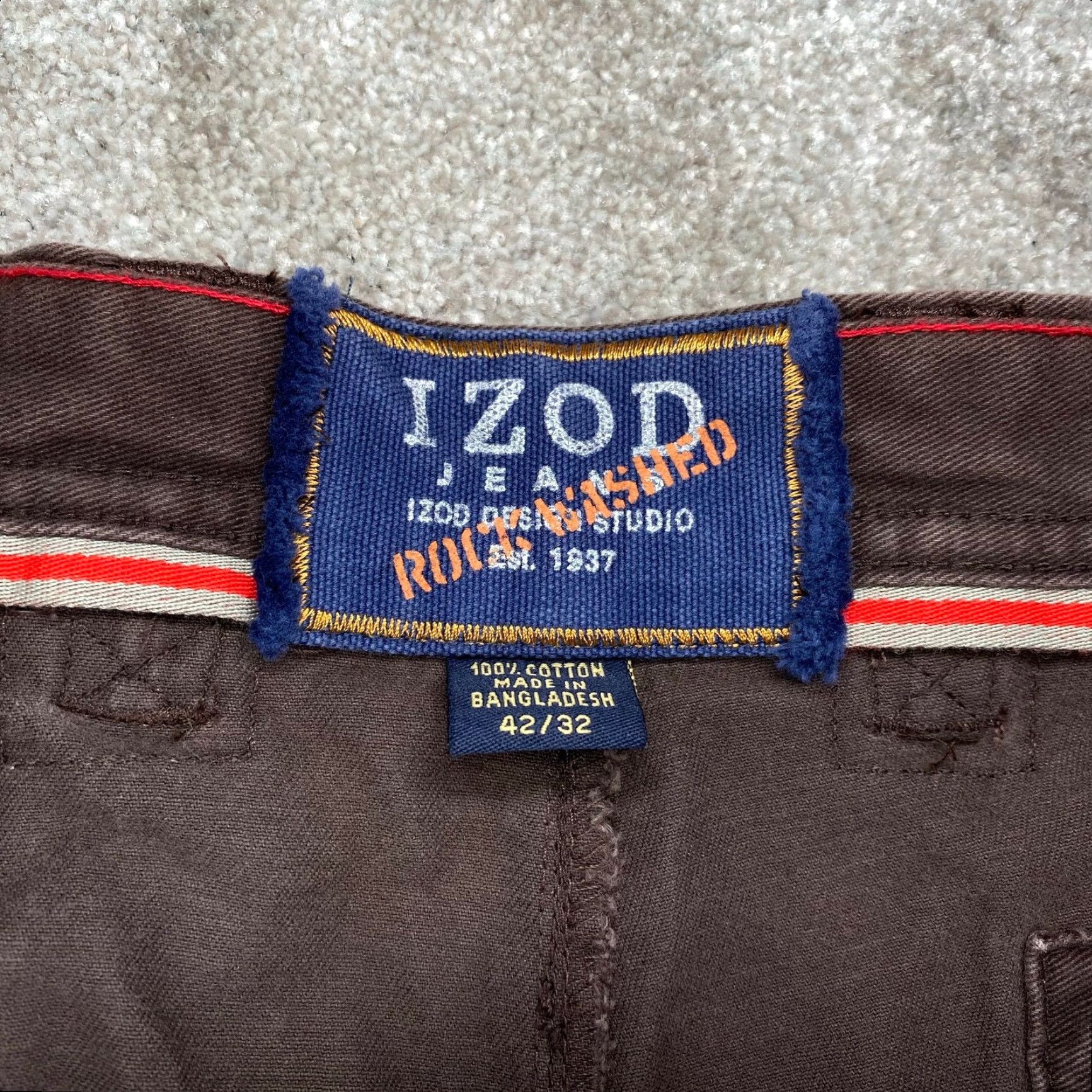 Izod NWT Izod Cargo Pants Mens 42x27 Brown Rock Washed Metrix Fit Pockets Cargo Straight Mens 42 Brown Izod Rock Washed Metrix Fit Casual Pants Size US 42 / EU 58 - 3 Thumbnail
