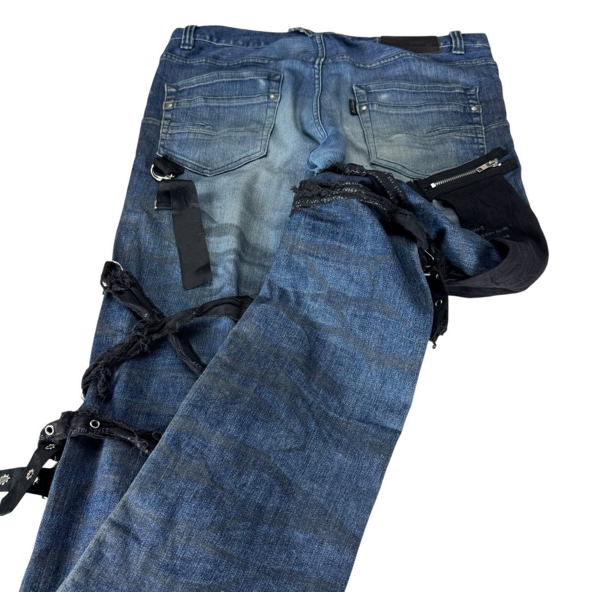 If Six Was Nine 🌟TORNADO MART BONDAGE FLARE DENIM PANTS Size US 34 / EU 50 - 11 Thumbnail