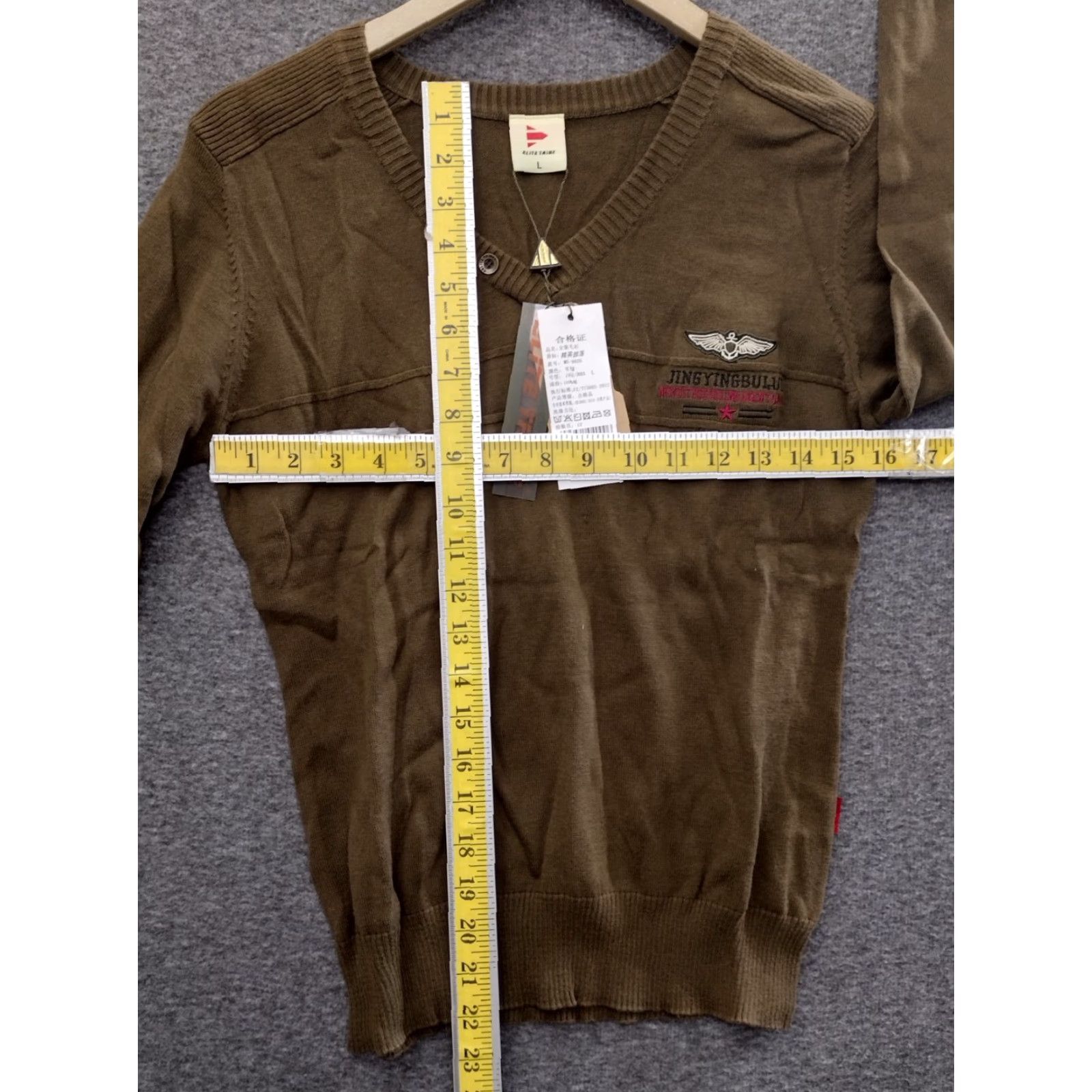 Aeronautica Militare Elite Tribe Aeronautica Militare 2 Button Long Sleeve Knitted Sweater Brown L Mens Pullover Knit Wool V-Neck Size US L / EU 52-54 / 3 - 4 Thumbnail