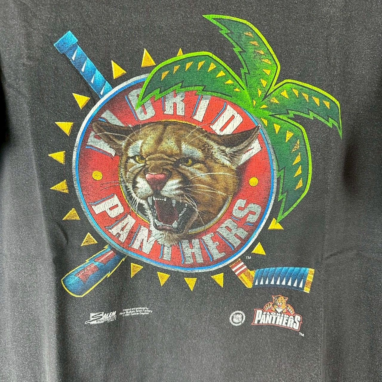 NHL × Salem Sportswear × Vintage Vintage 90s Florida Panthers NHL Salem Sportswear T-shirt Size US L / EU 52-54 / 3 - 5 Thumbnail