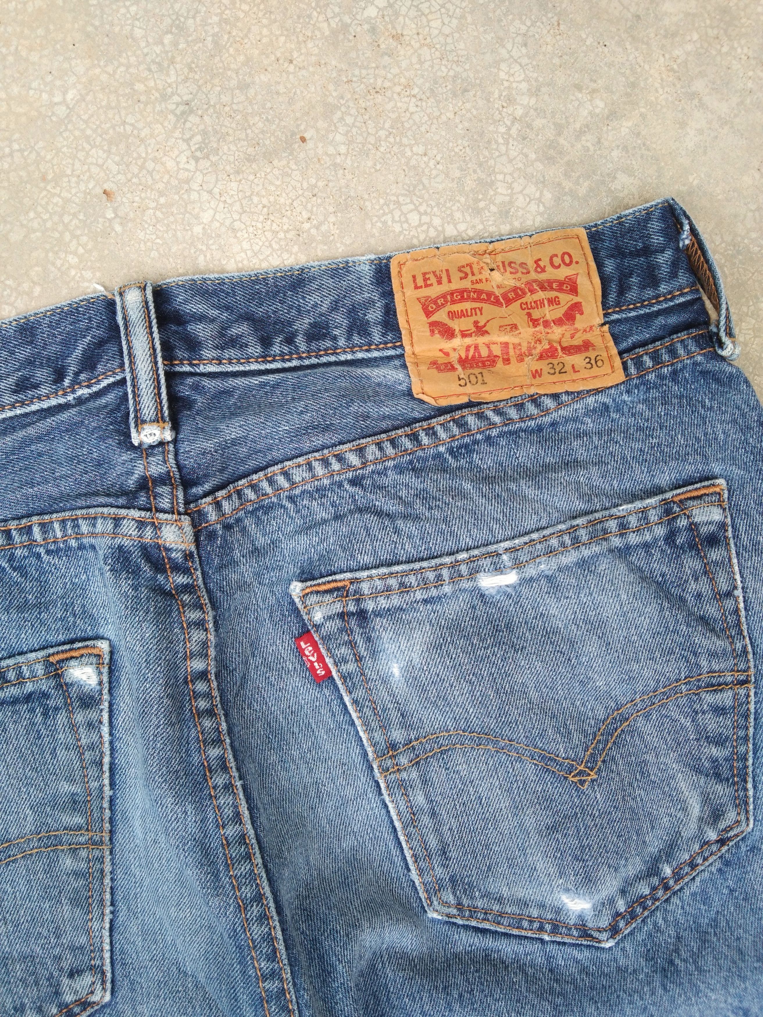 Levi's Vintage Levi's 501 Distressed Jeans 32x34 Size US 32 / EU 48 - 3 Thumbnail