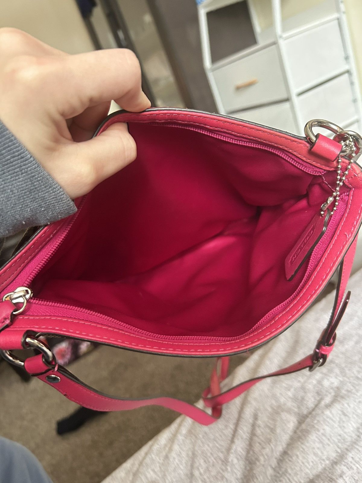 Coach Coach Y2K Signature Stripe File Bag - Khaki / Pink Size ONE SIZE - 8 Thumbnail