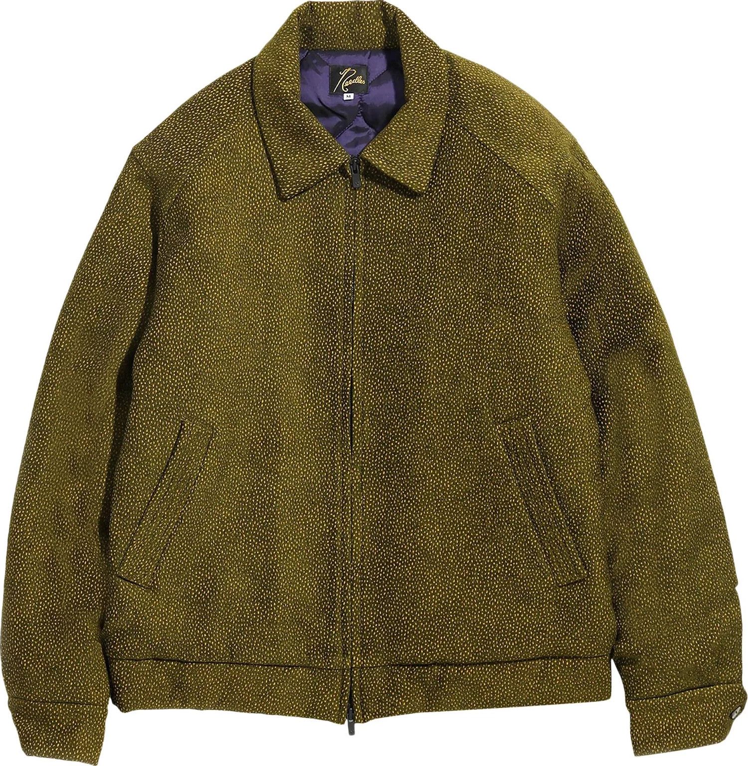Pre-owned Needles Sport Jacket Dot Jacquard In Olive