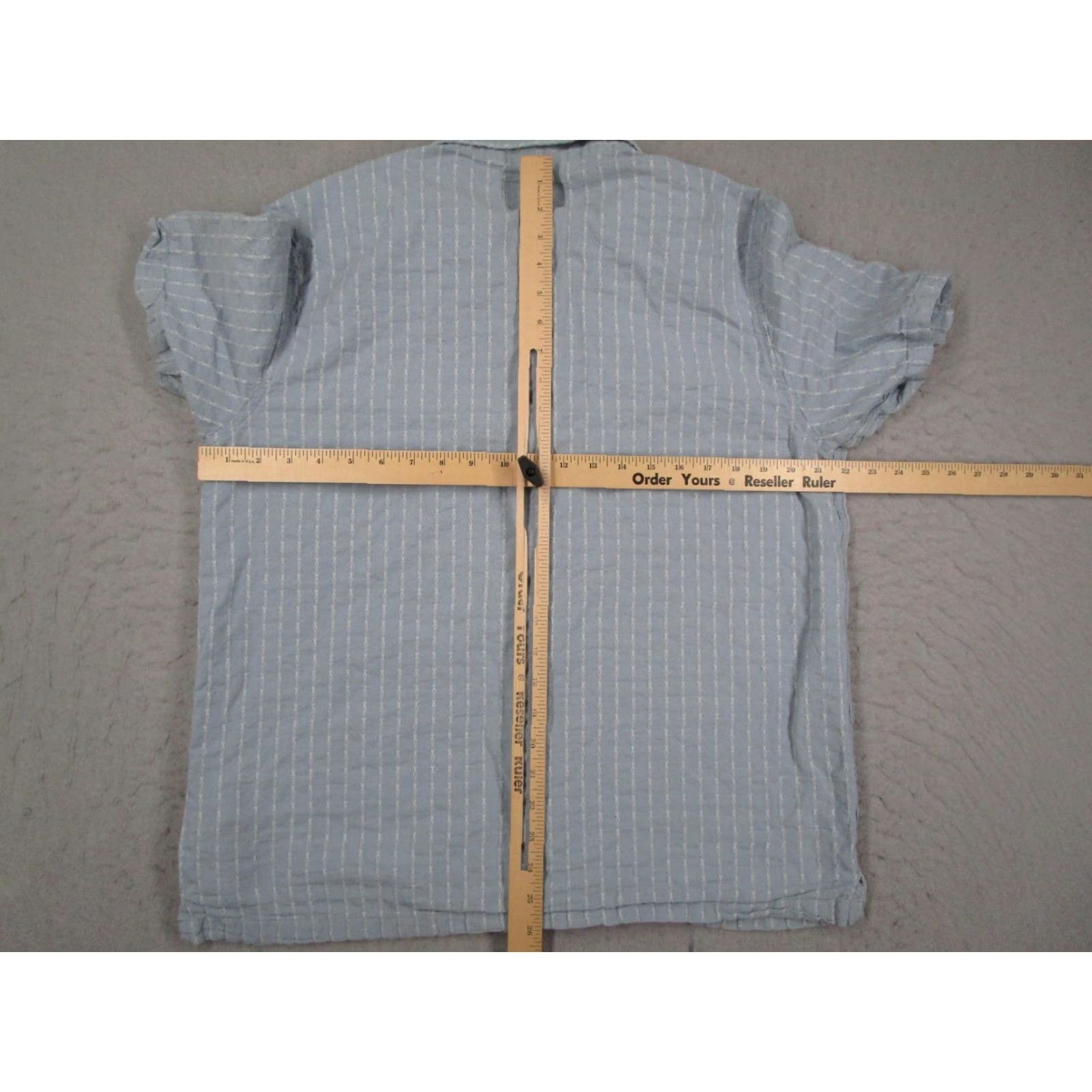 Folk Folk Shirt Men Large Blue Striped Short Sleeve Button-Up Cotton Linen Casual Size US L / EU 52-54 / 3 - 6 Thumbnail