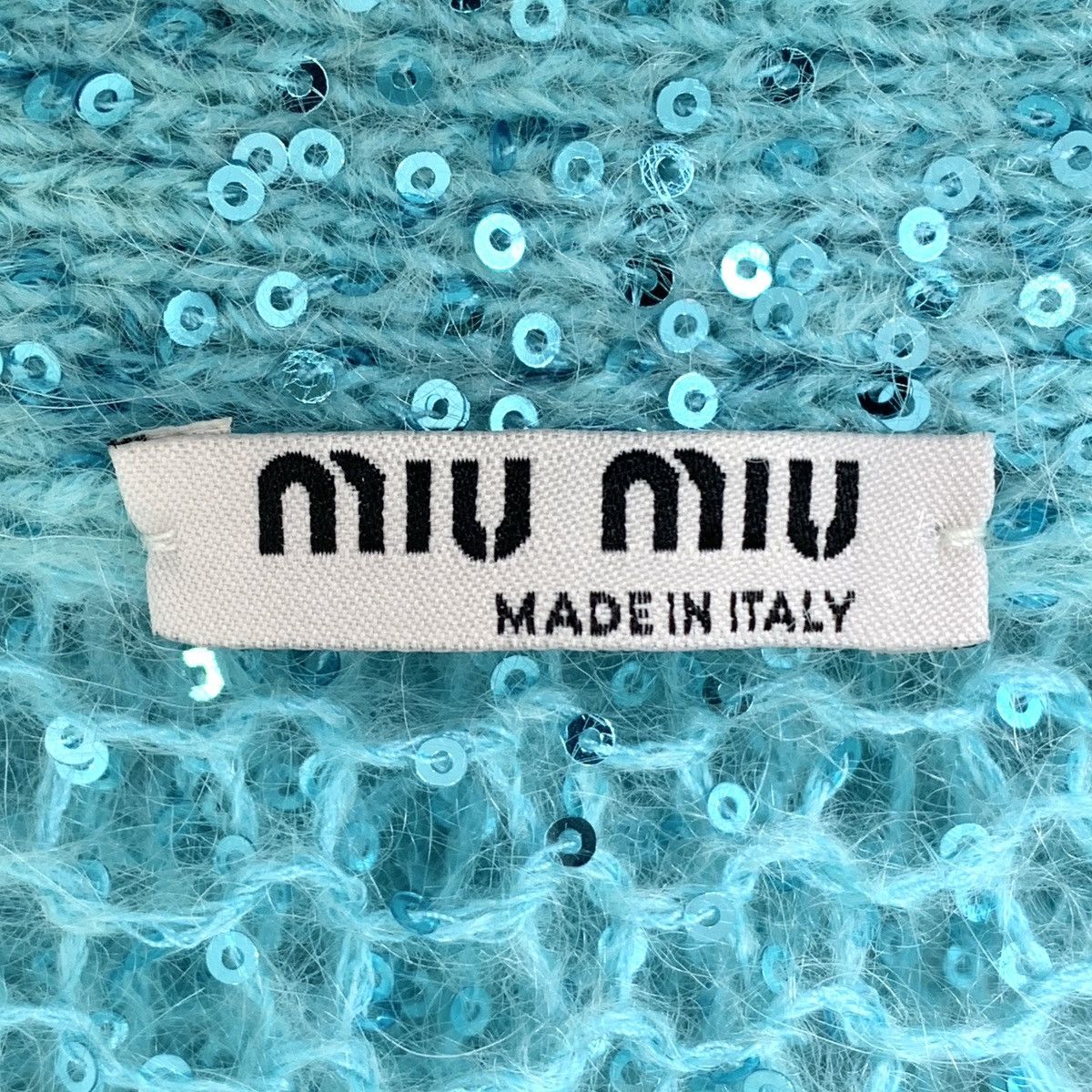 Miu Miu MiuMiu Blue Sequin V-neck Long Sleeve Knitted Cardigan K26WX Size S / US 4 / IT 40 - 5 Thumbnail