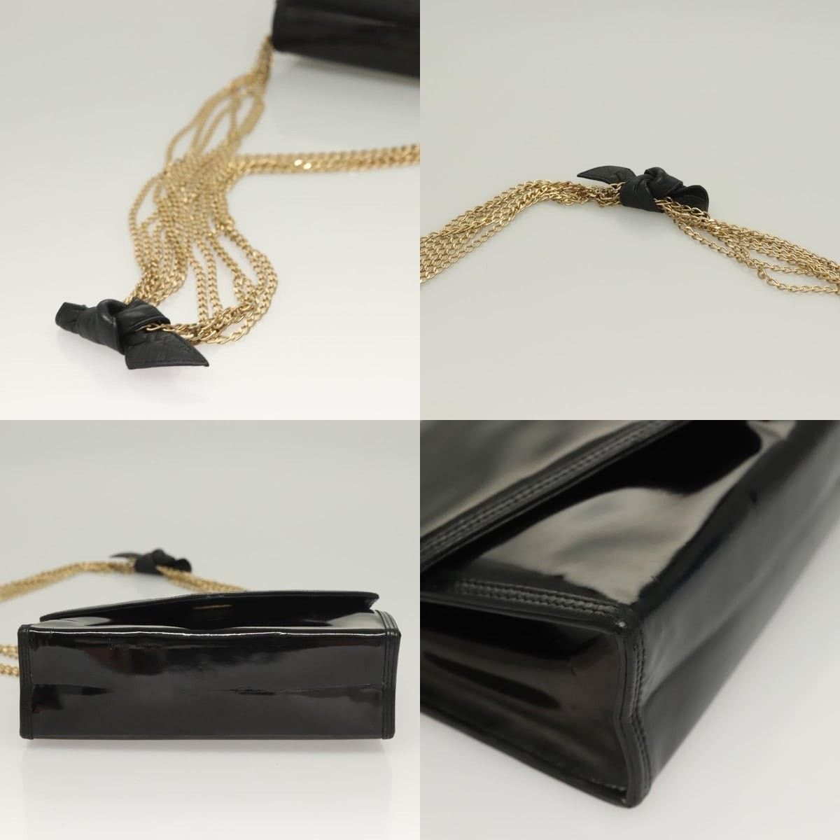 Chanel Chanel Chain Shoulder Bag Enamel Black Gold CC Size ONE SIZE - 4 Thumbnail