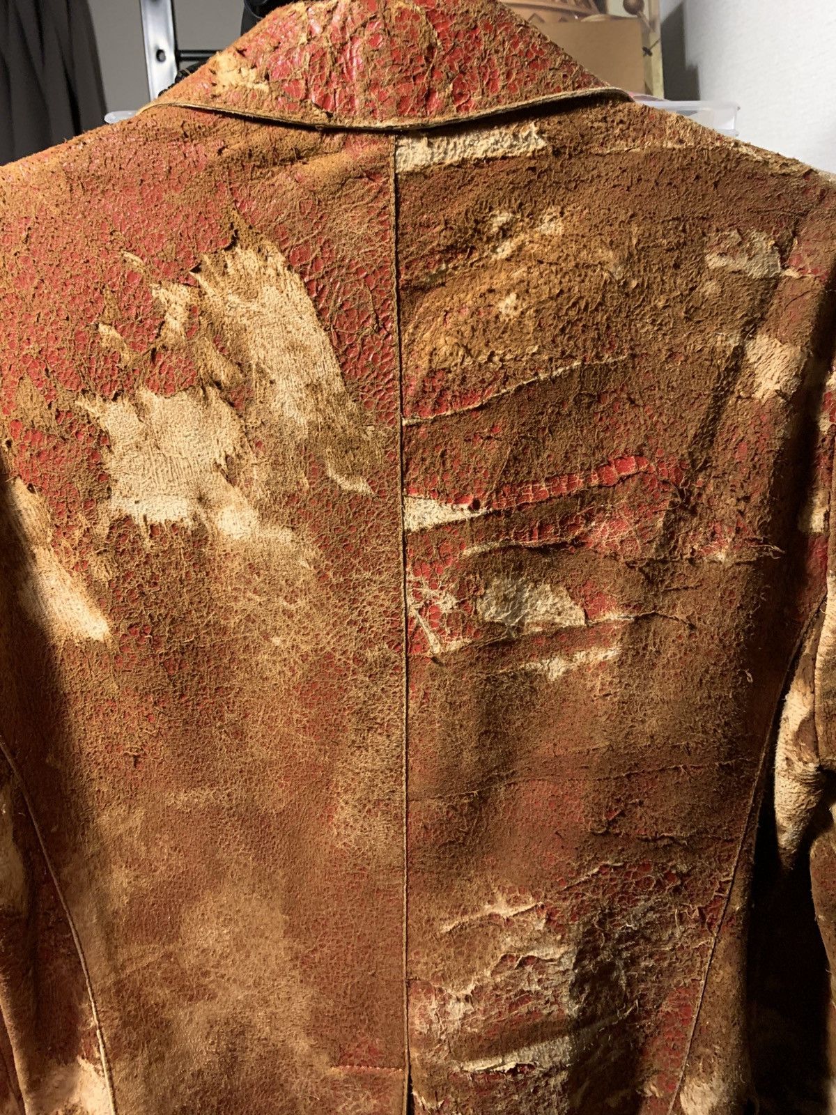 Other Marcello Pampaloni Distressed Vintage Leather Blazer Size US S / EU 44-46 / 1 - 5 Thumbnail