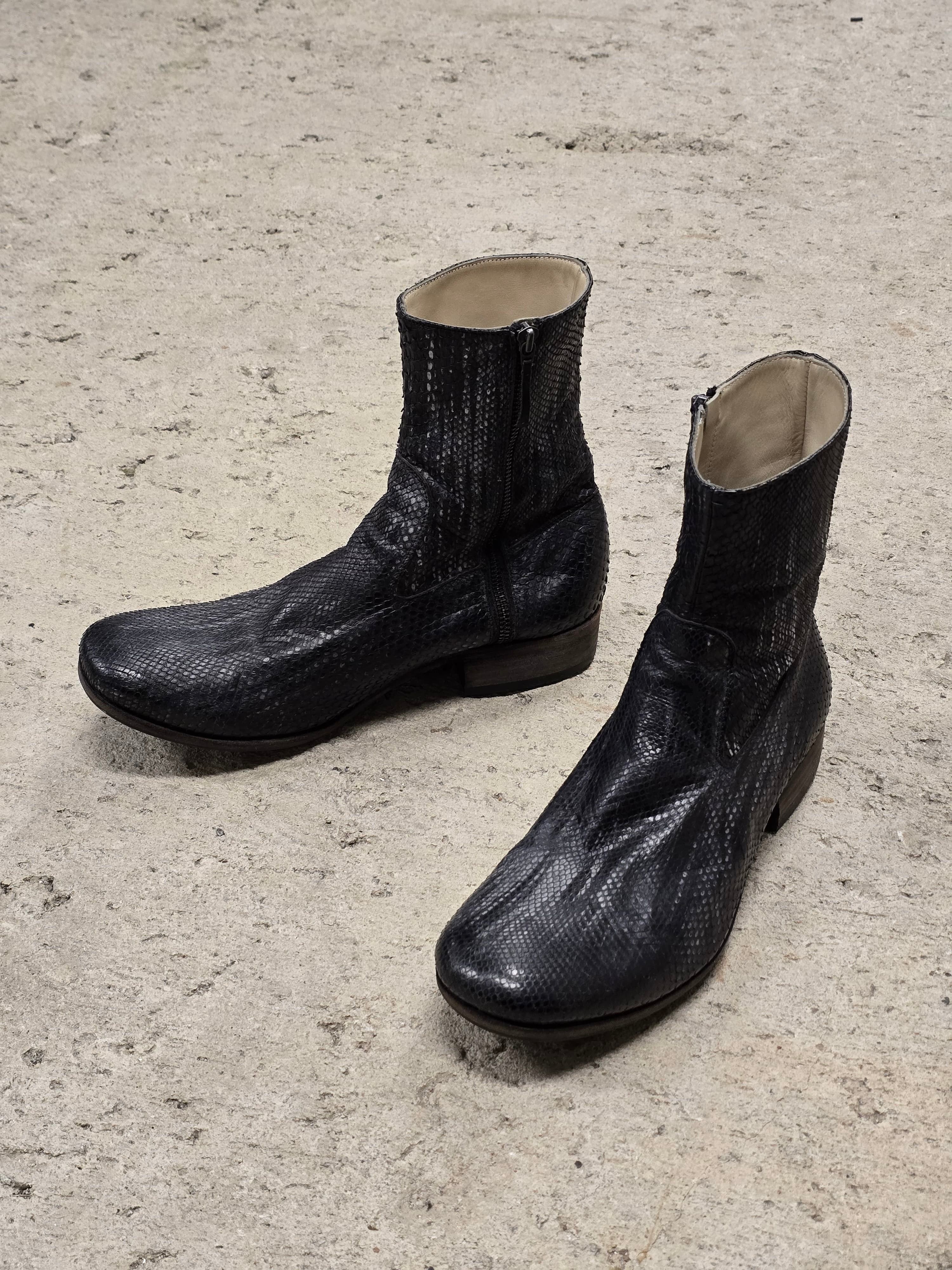 Carpe Diem Carpe Diem Striped Snakeskin Side Zip Boots Size US 10 / EU 43 - 9 Thumbnail