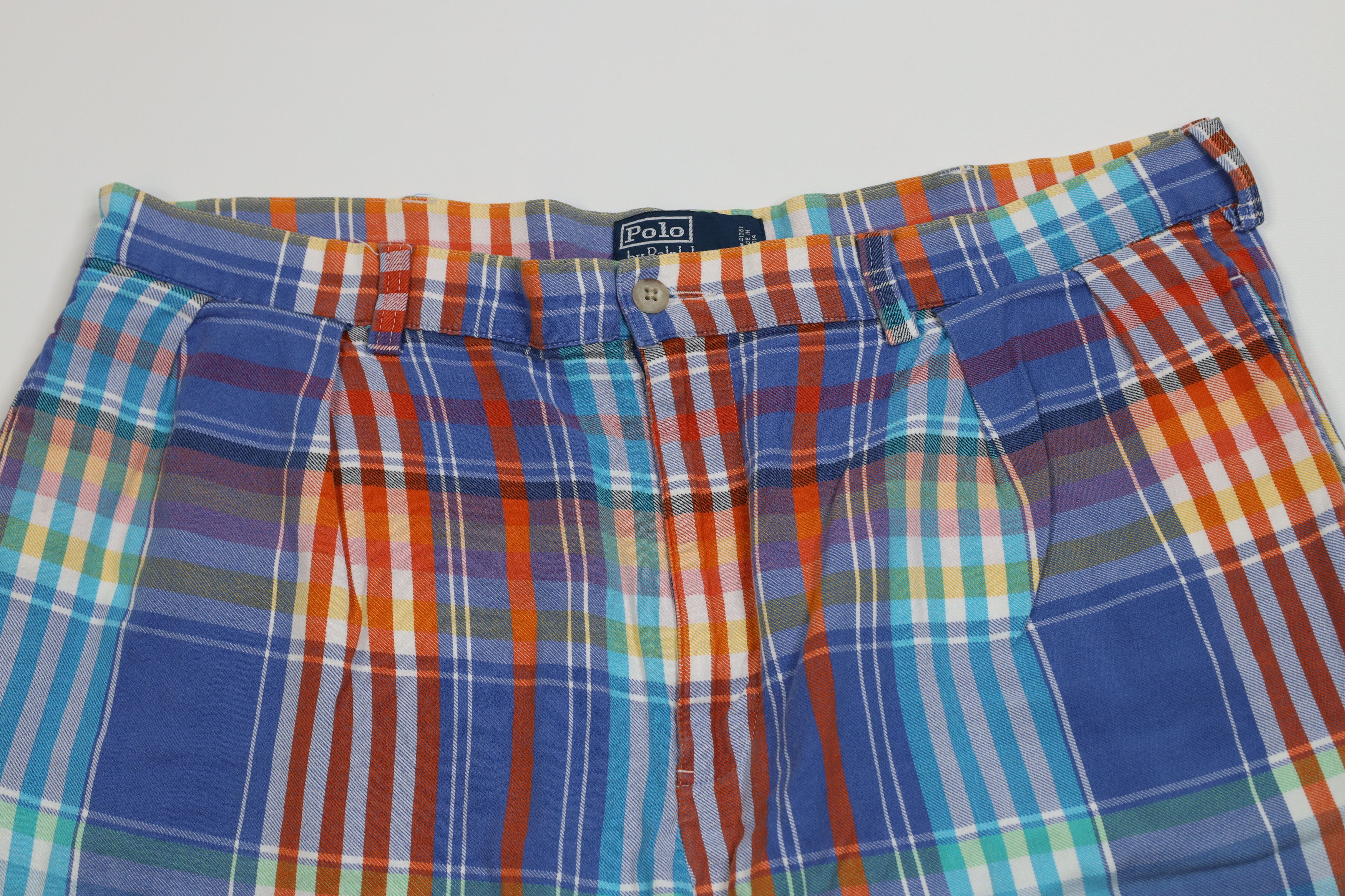 Ralph Lauren Vintage 90s Ralph Lauren Madras Plaid Flannel Chino Shorts Size US 38 / EU 54 - 2 Thumbnail