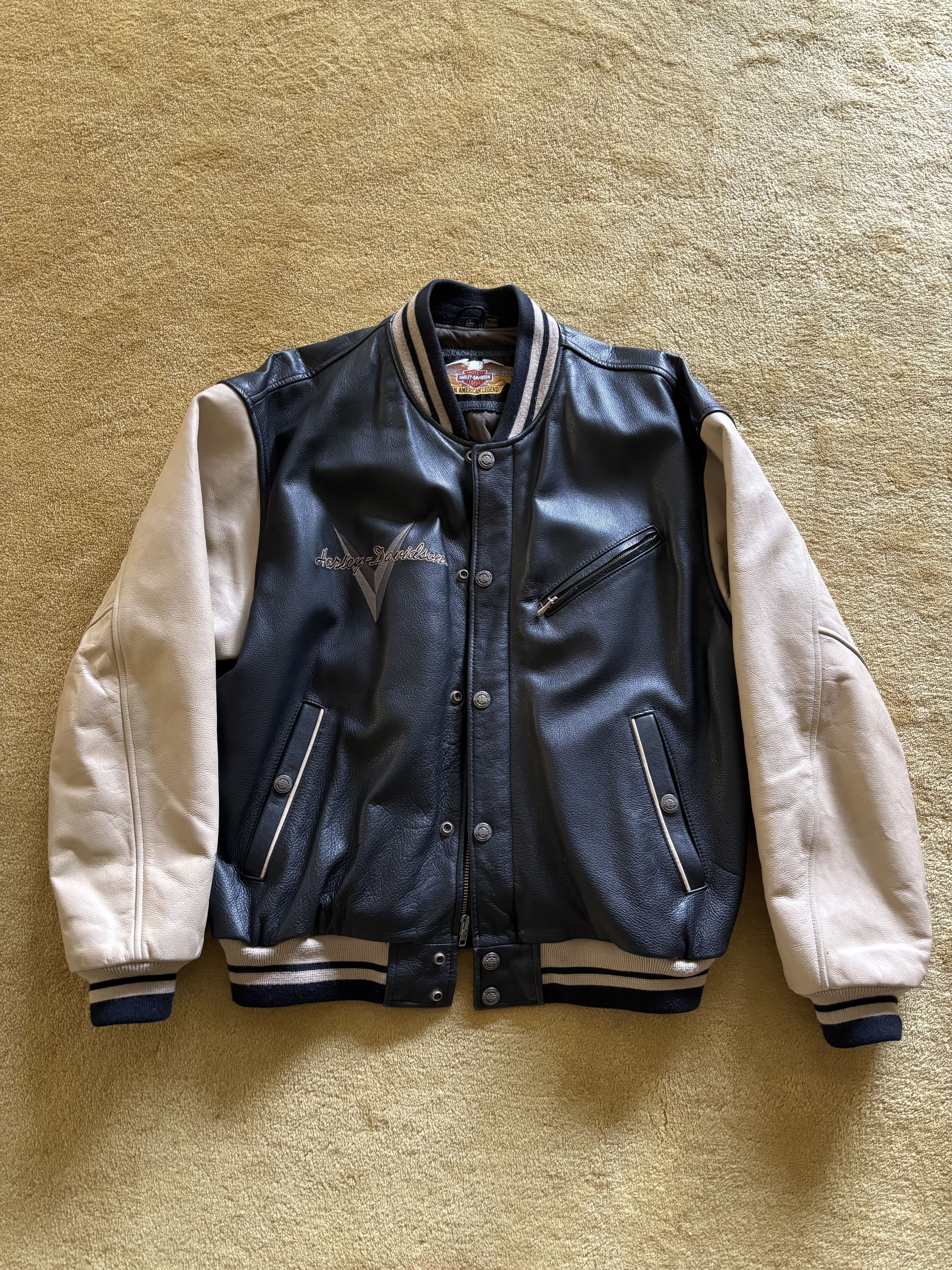 Harley Davidson Harley-Davidson Leather Varsity Jacket Size US L / EU 52-54 / 3 - 1 Thumbnail