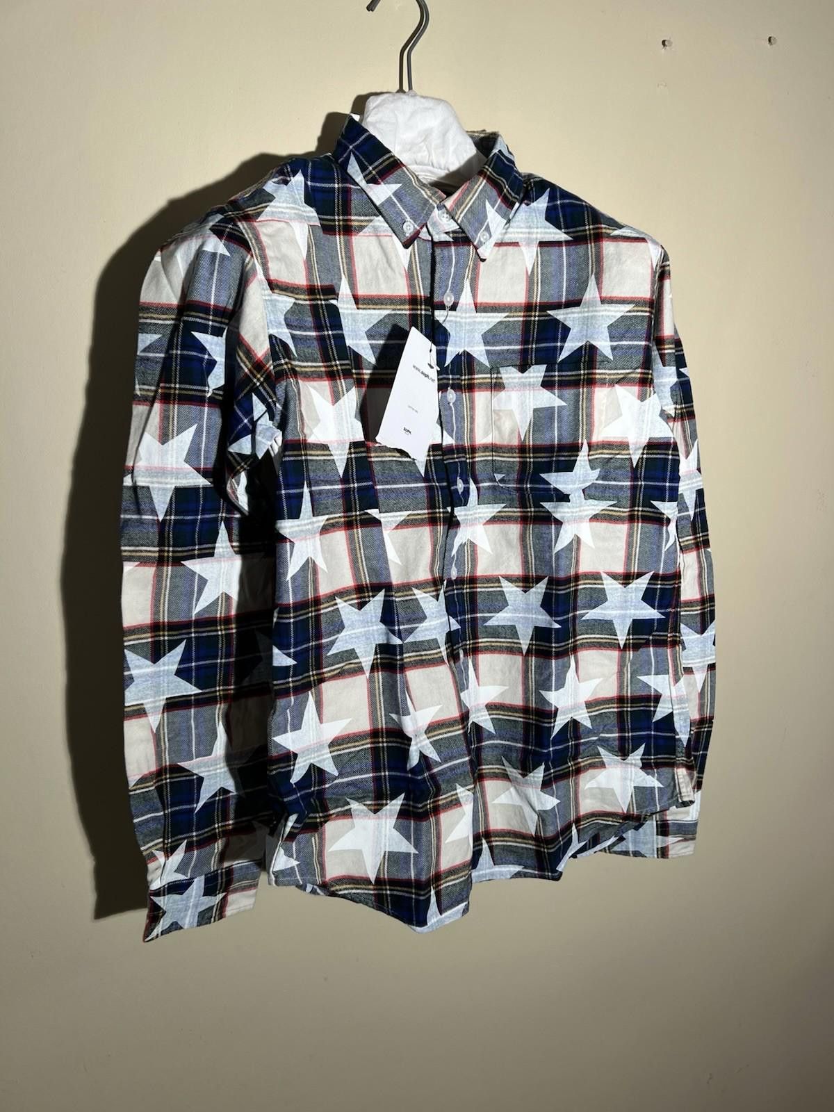 Sophnet. SOPHNET. Flannel Check Star Print Shirt White Navy Large Size US L / EU 52-54 / 3 - 3 Thumbnail