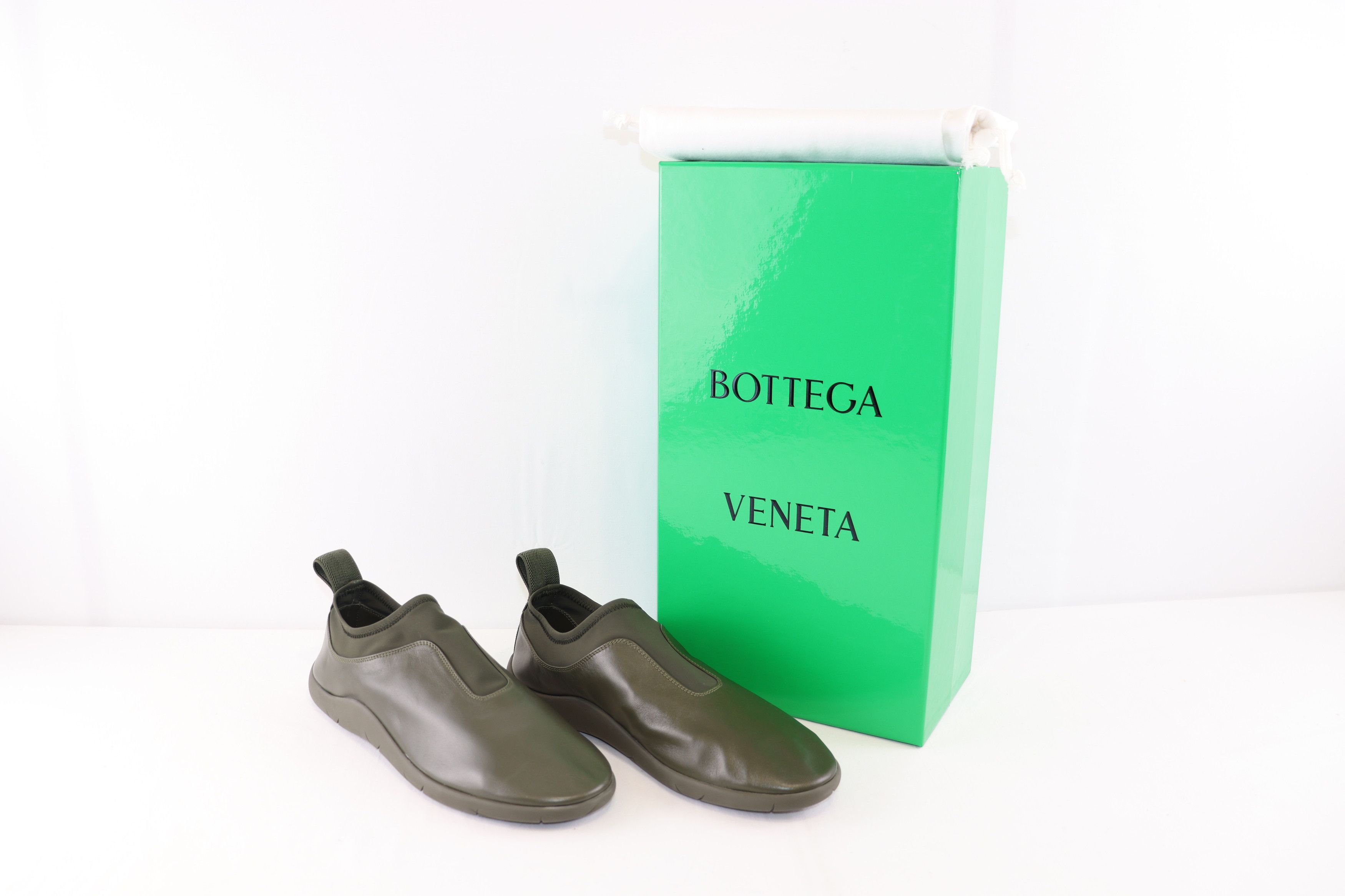 Bottega Veneta o1rshd1 Lagoon Nappa/Antares Fabric Sneakers in Seaweed Size US 8 / EU 41 - 9 Thumbnail
