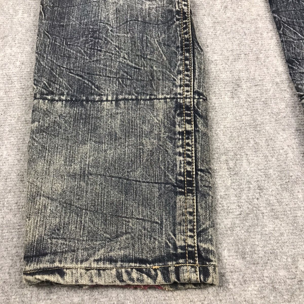 Japanese Brand ACID WASH JEANS JAPANESE PUNK BLUE FADED DISTRESSED PANTS Size US 34 / EU 50 - 4 Thumbnail