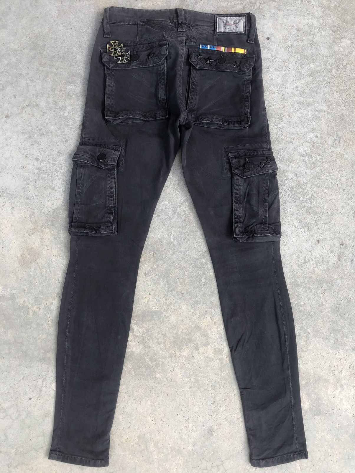 image of Robins Jeans Robin’S Cargo Pants Multipocket Chrome Heart in Dark Grey, Men's (Size 27)