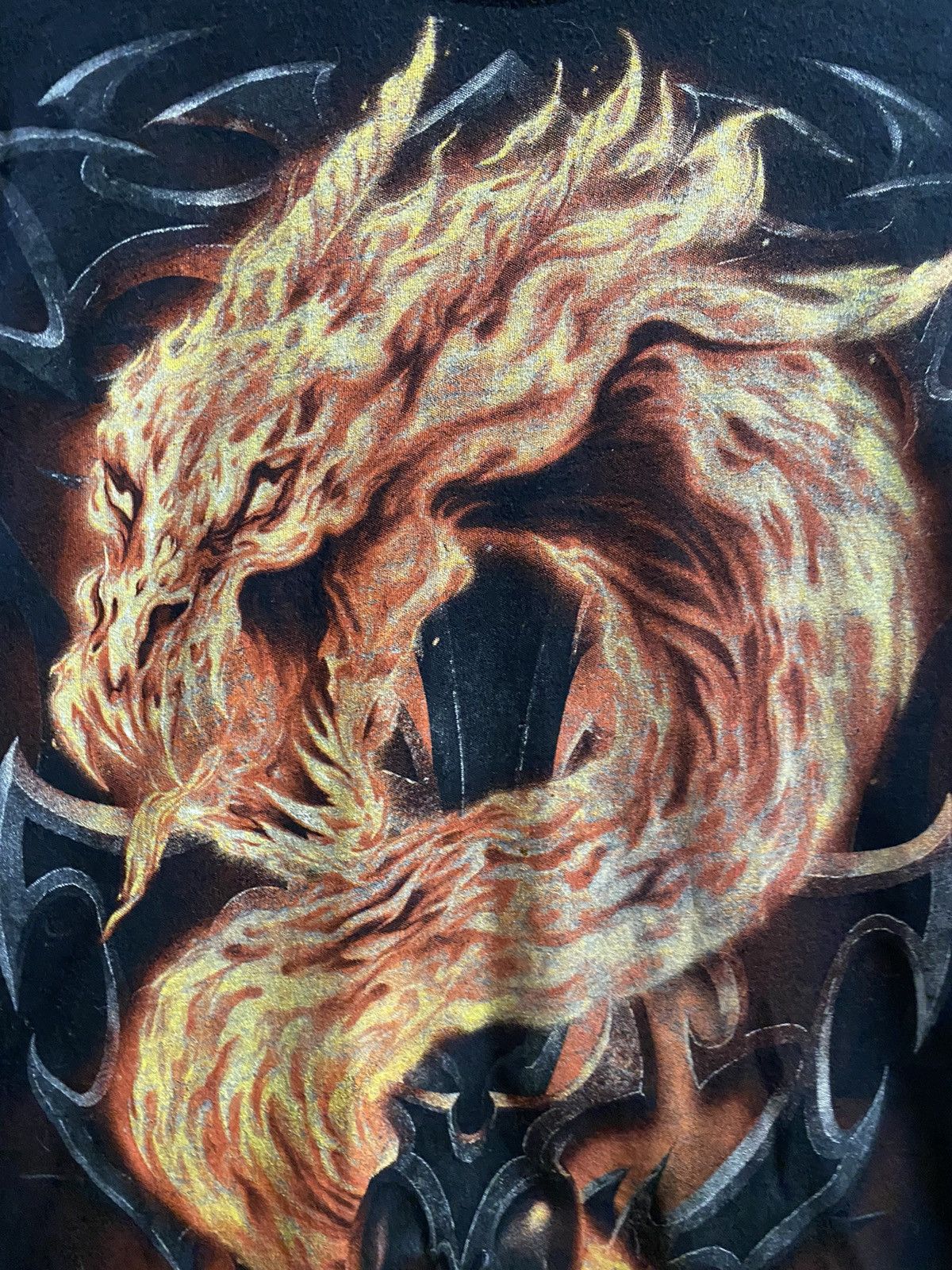 Vintage Rare Vintage T-Shirt Fire Dragon Skeleton. Y2K style. Punk Size US M / EU 48-50 / 2 - 3 Thumbnail
