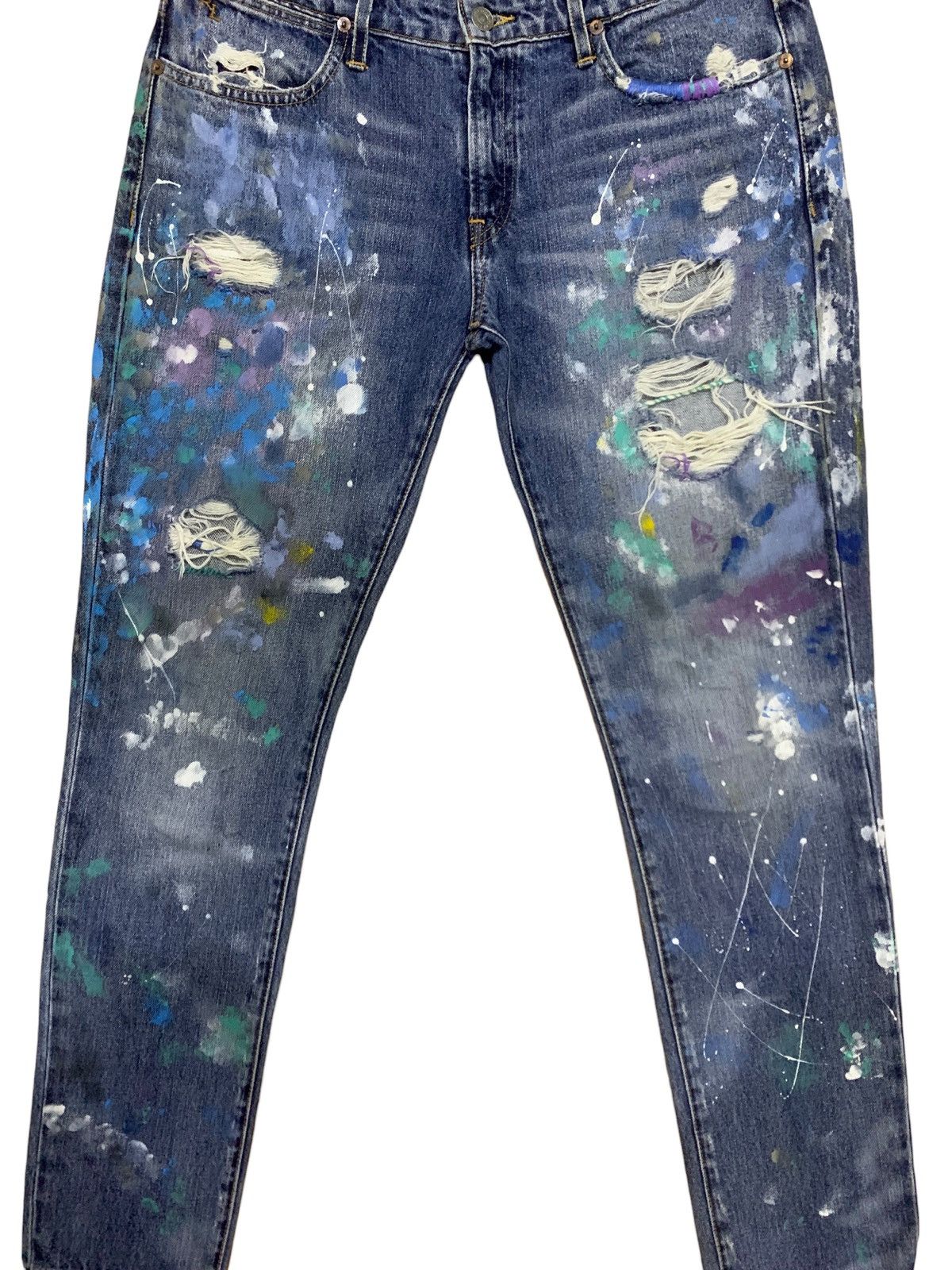 Polo Ralph Lauren Polo Ralph Lauren Astor Jillian Wash Paint Splatter Jeans Size US 32 / EU 48 - 4 Thumbnail
