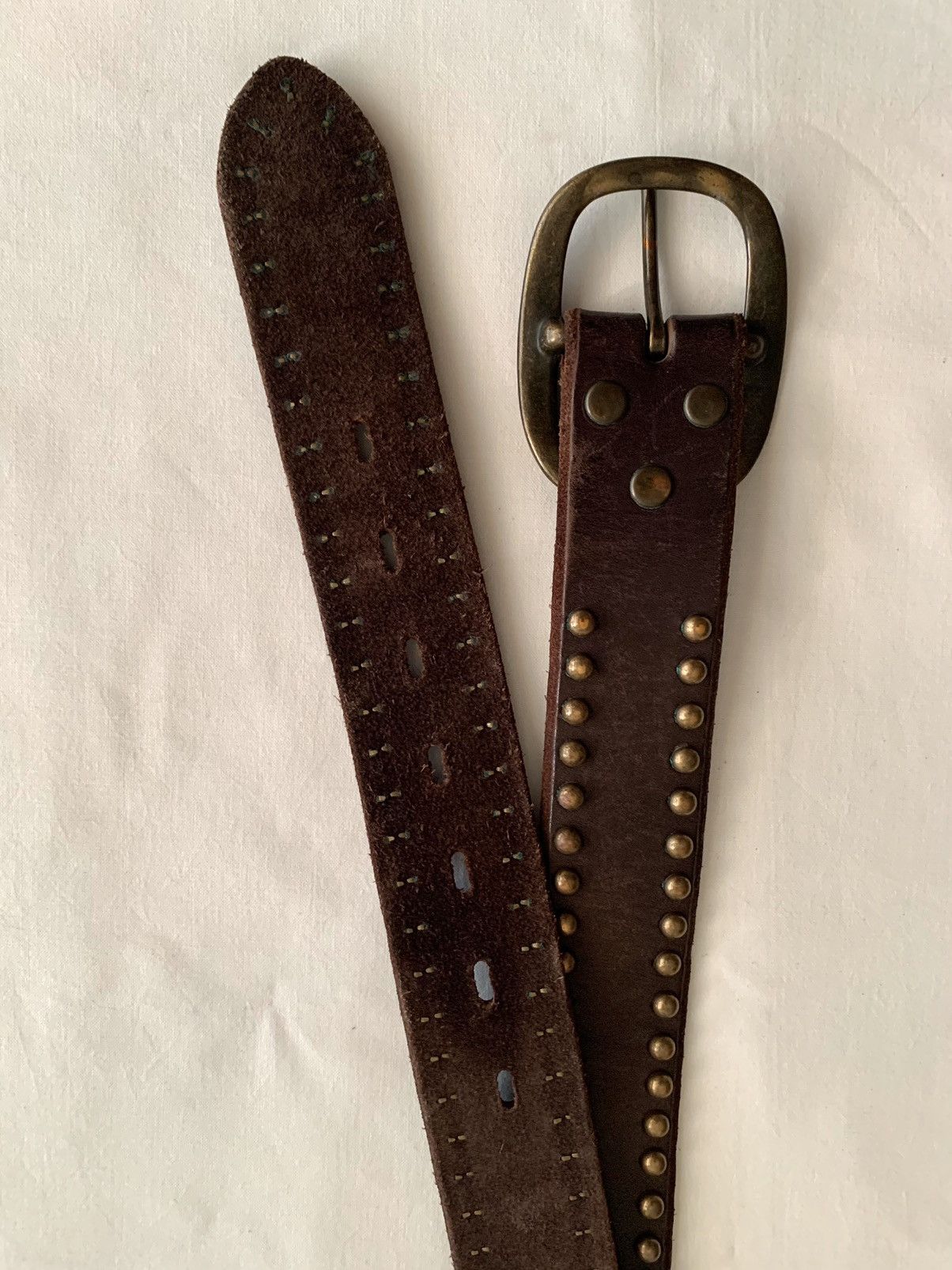 Japanese Brand Sick🔥Unbrand Studded Leather Belt (Punk Style) Size ONE SIZE - 9 Thumbnail