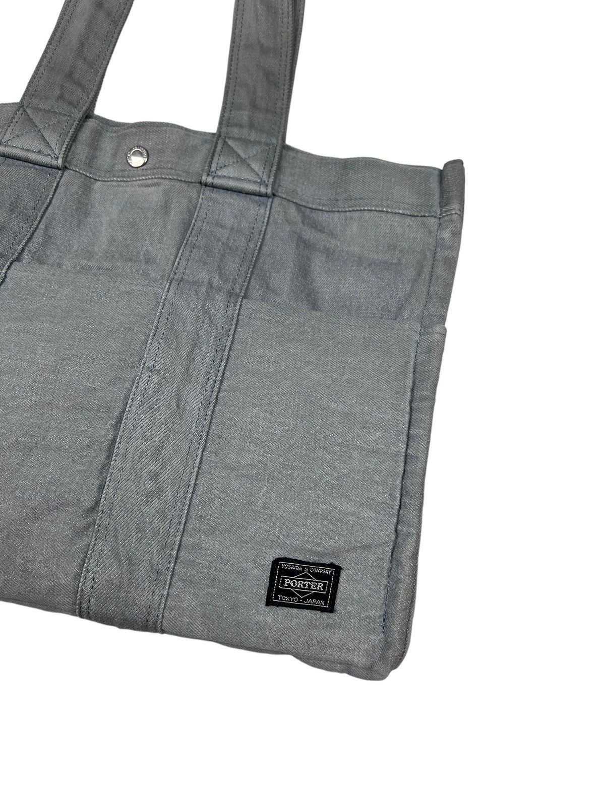 Head Porter × Porter Head Porter Grey Denim Tote Bag Size ONE SIZE - 4 Thumbnail