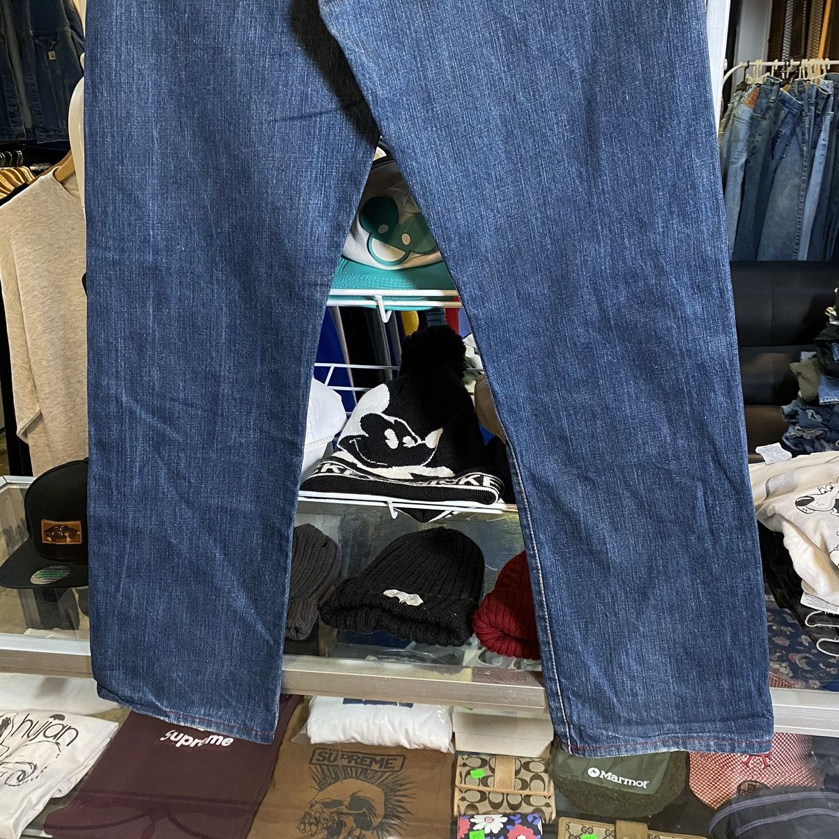 Japanese Brand Mr. Men little Miss embroidered pocket japan denim Size US 34 / EU 50 - 4 Thumbnail