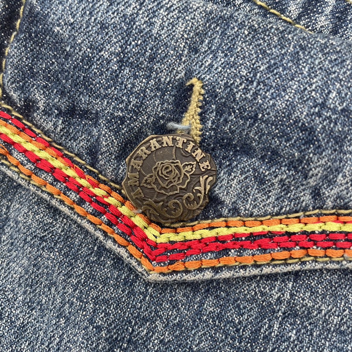 If Six Was Nine × Japanese Brand × Le Grande Bleu (L.G.B.) 🇯🇵 AMARANTINE RED INDIAN SKULL BUCKLE DENIM PANTS Size US 33 - 12 Thumbnail