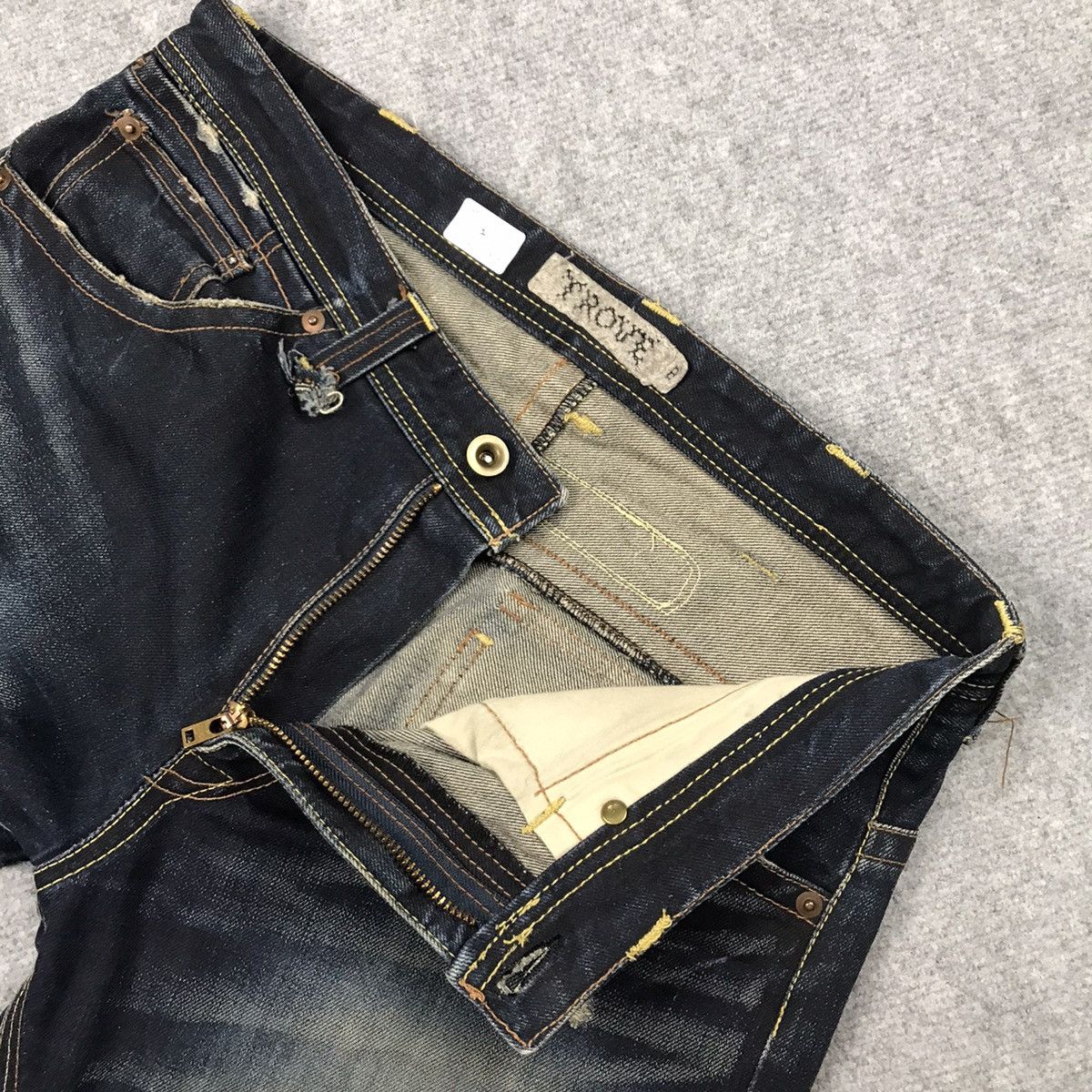 Japanese Brand × TROVE RIPPED DISTRESSED💀BLUE FADED TROVE DENIM PANTS Size US 33 - 19 Thumbnail