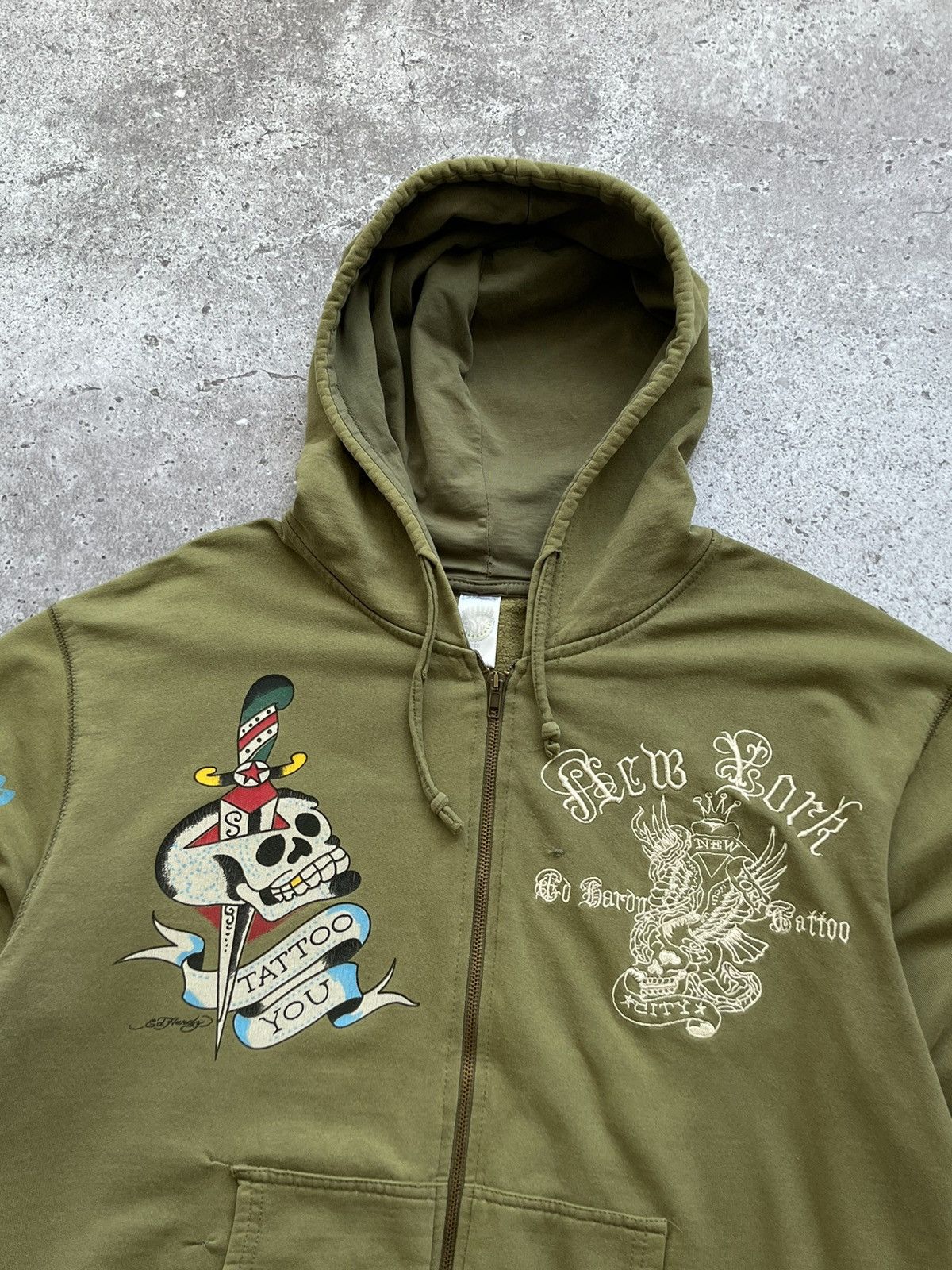 Christian Audigier × Ed Hardy × Vintage Vintage Ed Hardy Zip Up Hoodie Rare Big Logo Size US L / EU 52-54 / 3 - 6 Thumbnail