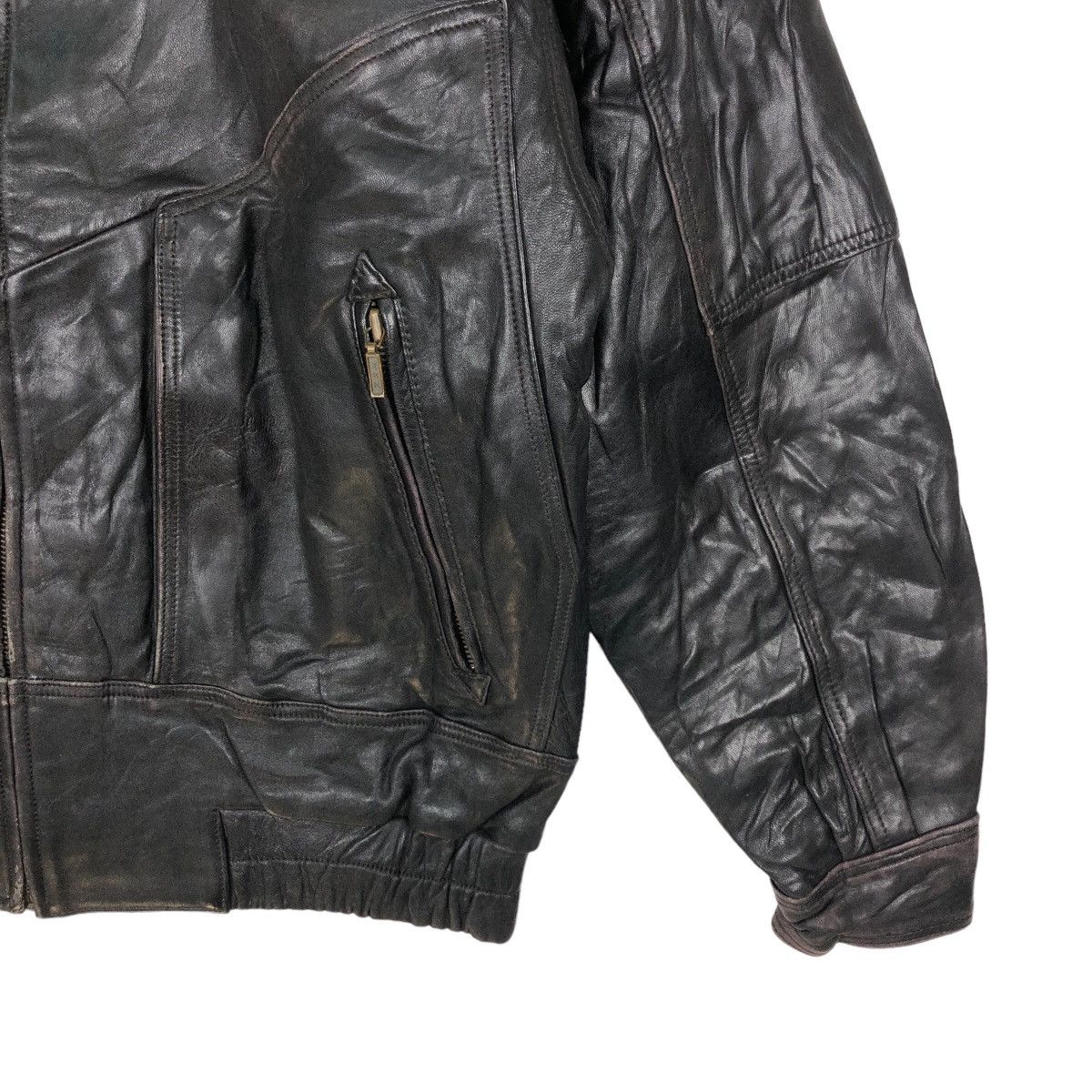 Japanese Brand VINTAGE BOMBER LEATHER JACKET HARAJUKU MOTHER Size US M / EU 48-50 / 2 - 4 Thumbnail