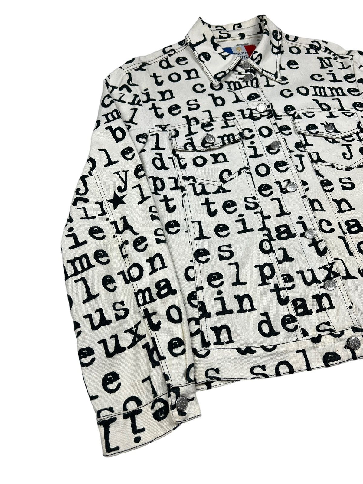 Jean Charles De Castelbajac Vintage Castelbajac ‘Wording” Denim Trucker Jacket Size US L / EU 52-54 / 3 - 5 Thumbnail