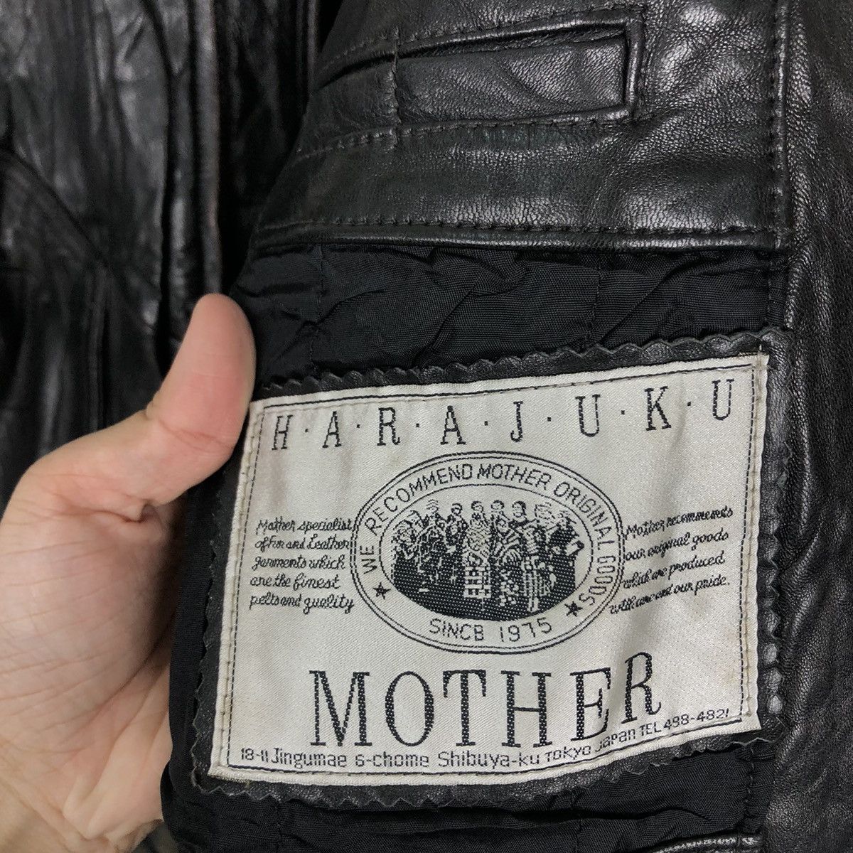 Japanese Brand VINTAGE BOMBER LEATHER JACKET HARAJUKU MOTHER Size US M / EU 48-50 / 2 - 13 Thumbnail