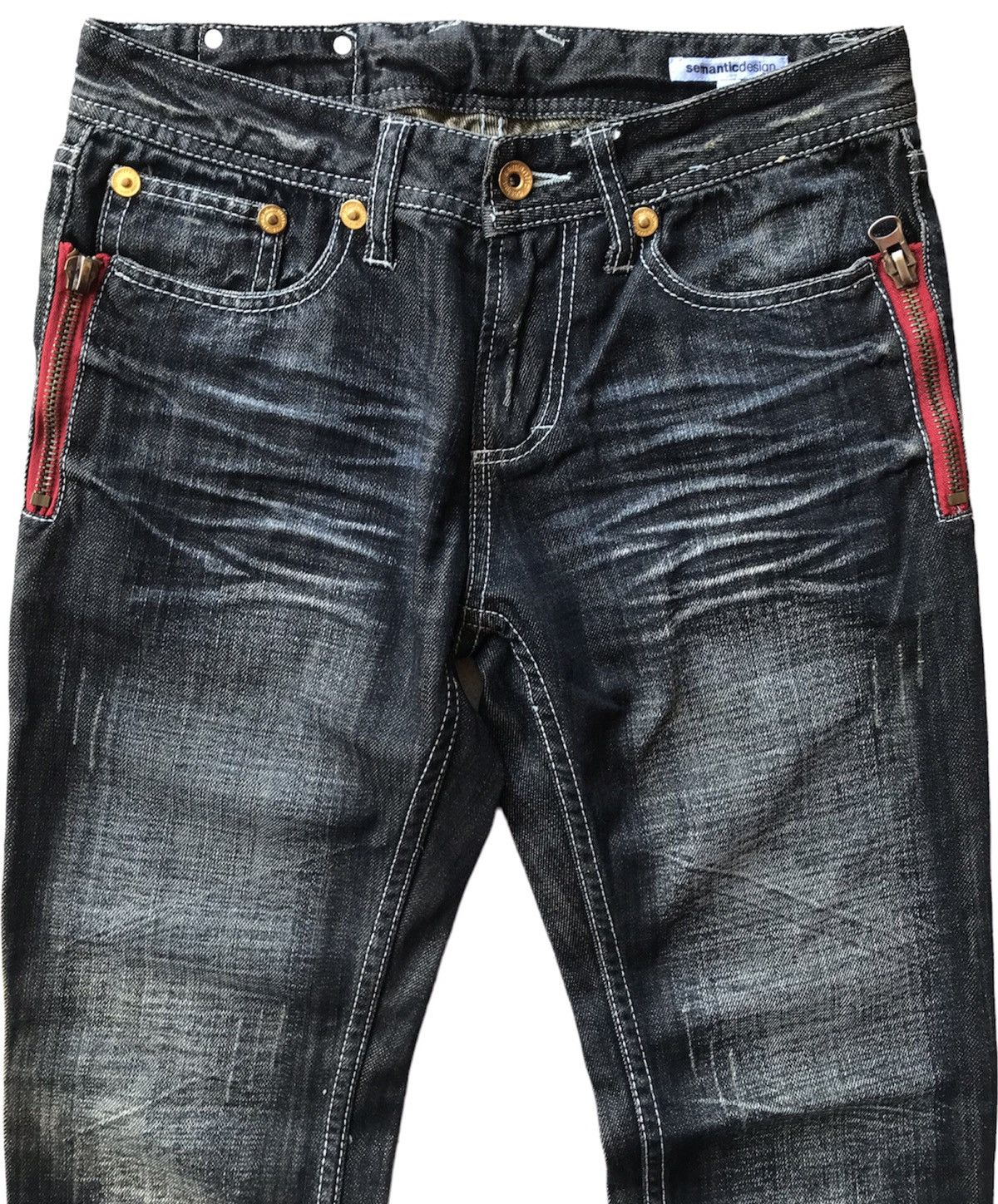 Japanese Brand Semantic Design Distressed Denim Size US 30 / EU 46 - 7 Thumbnail