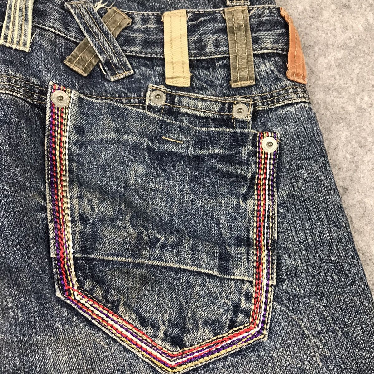 Japanese Brand DOUBLE WAIST DENIM JAPANESE STYLE DENIM PANTS Size US 31 - 17 Thumbnail