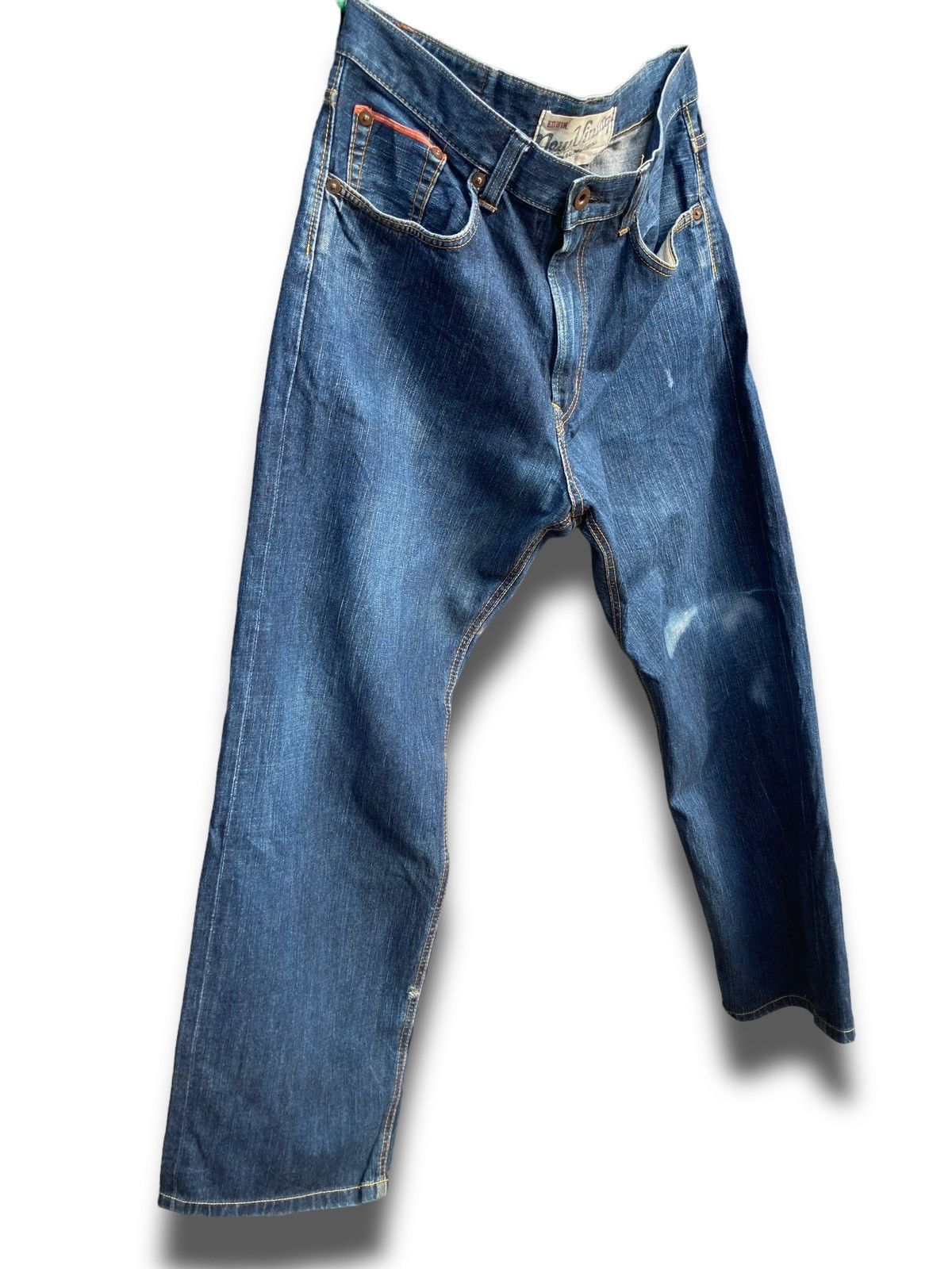 Edwin × Vintage Vintage Y2K Edwin Indigo Distressed Kaihara Denims Size US 34 / EU 50 - 18 Thumbnail