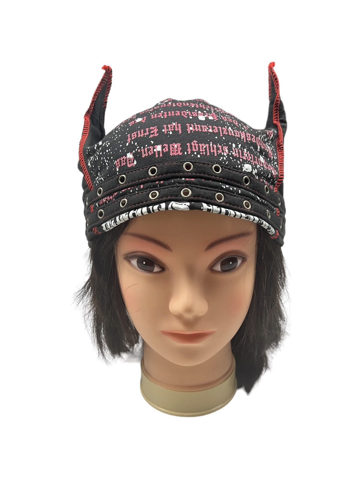 Japanese Brand Skull Anarcho Punk Poem Horn Beanie Size ONE SIZE - 9 Thumbnail