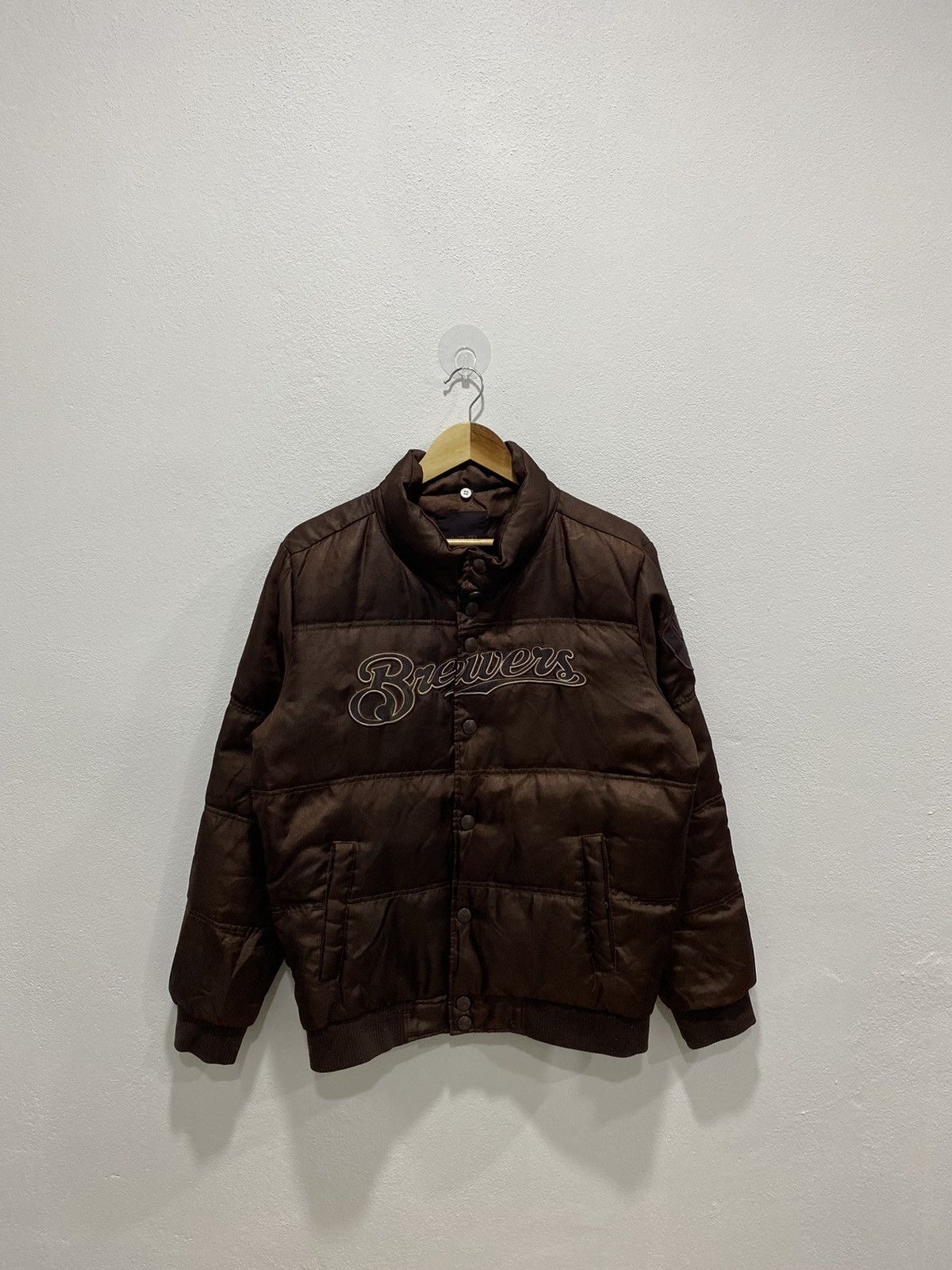🚨FINAL DROP🚨 MLB BREWERS PUFFER DOWN QUILTED JACKET