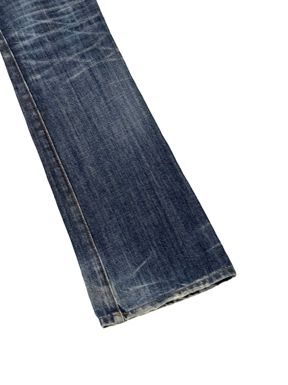 Japanese Brand Flare Jeans Bark Tannage Distress Low Rise Boot Cut 5🟦8 Size US 29 - 15 Thumbnail