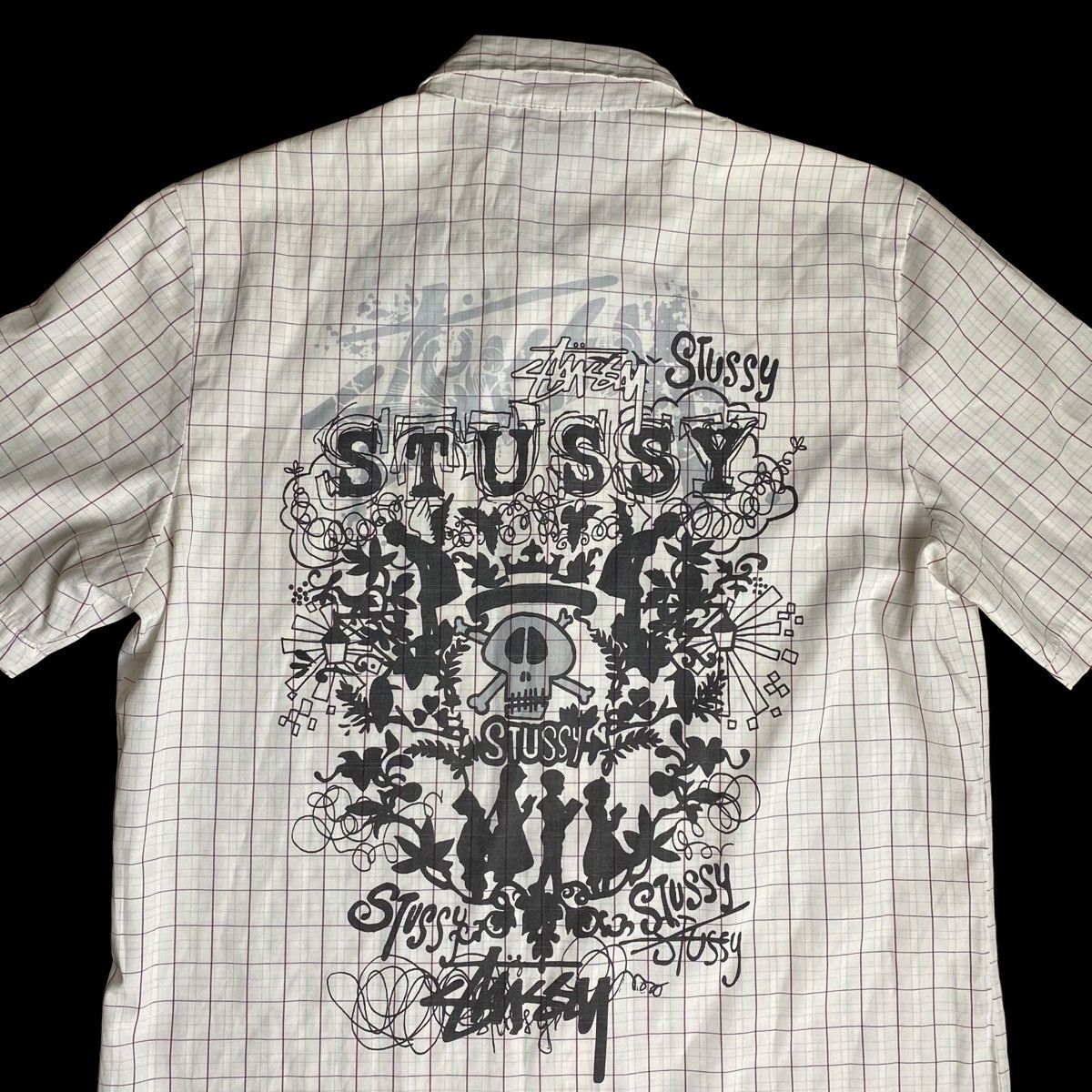 Stussy N4 Skull Backhit Button Up Tee
