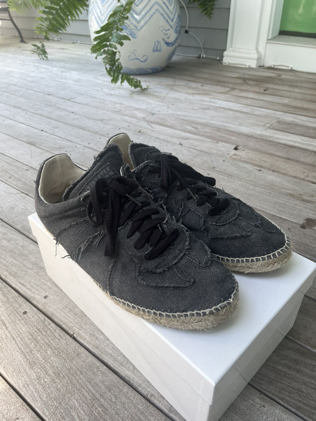 Maison Margiela Maison Margiela Black Replica Espadrilles | Grailed