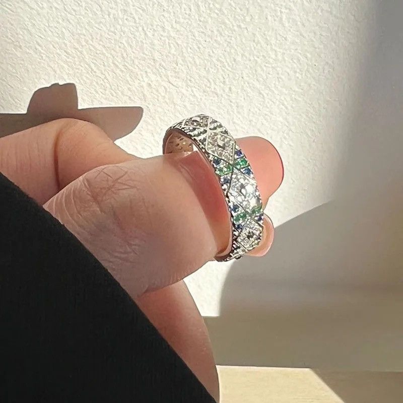 Jewelry Elegant Sparkling Multicolor Zircon Ring Size ONE SIZE - 3 Thumbnail