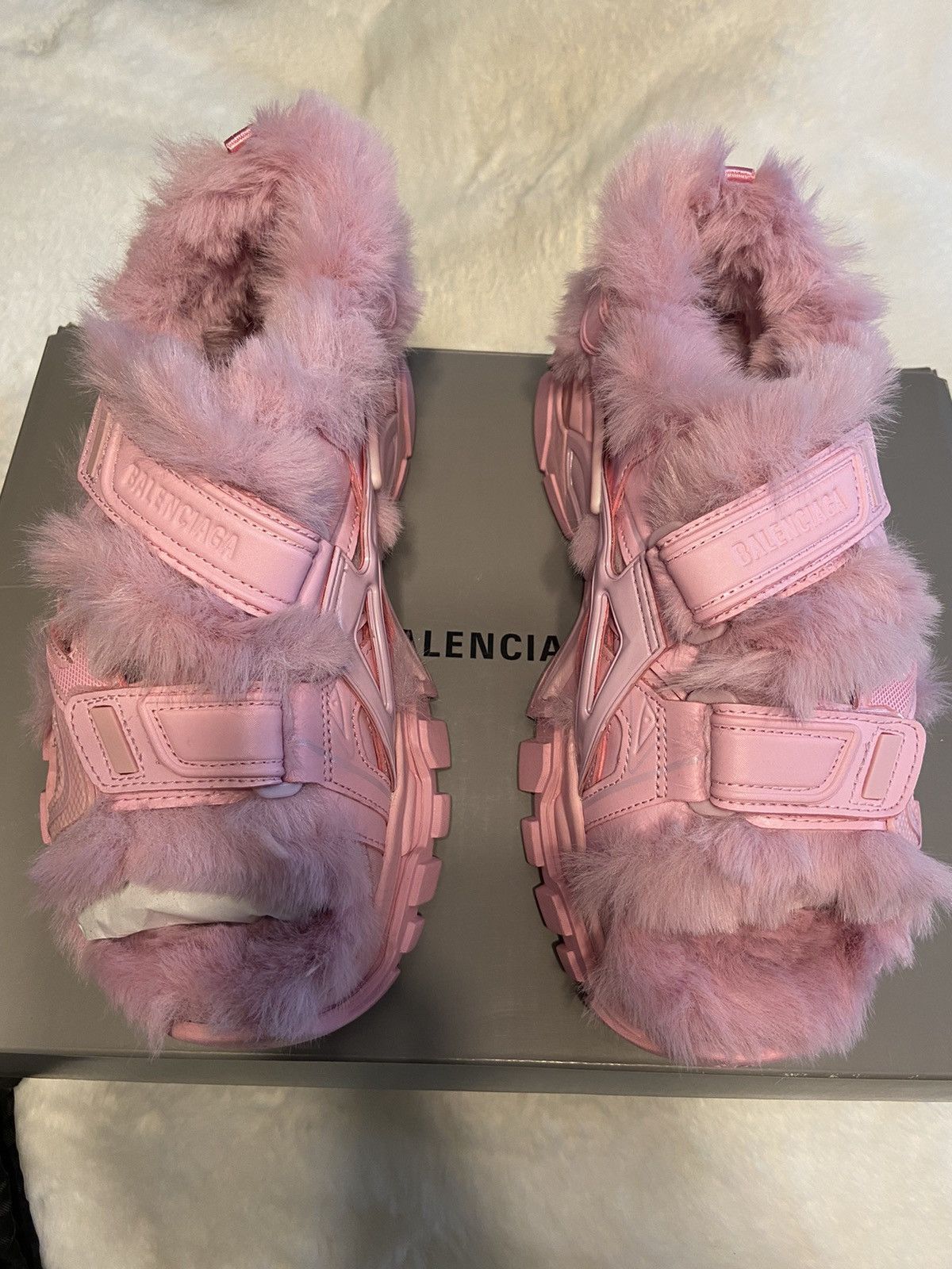 Balenciaga Balenciaga Track 2 Fur Sandals Size US 8 / IT 38 - 1 Thumbnail