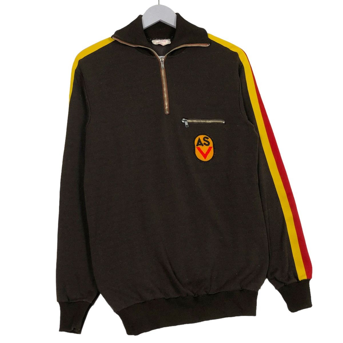 Vintage 🔥1973 ASV GERMAN TRAINER QUARTER ZIP PULLOVER SWEATER Size US M / EU 48-50 / 2 - 3 Thumbnail