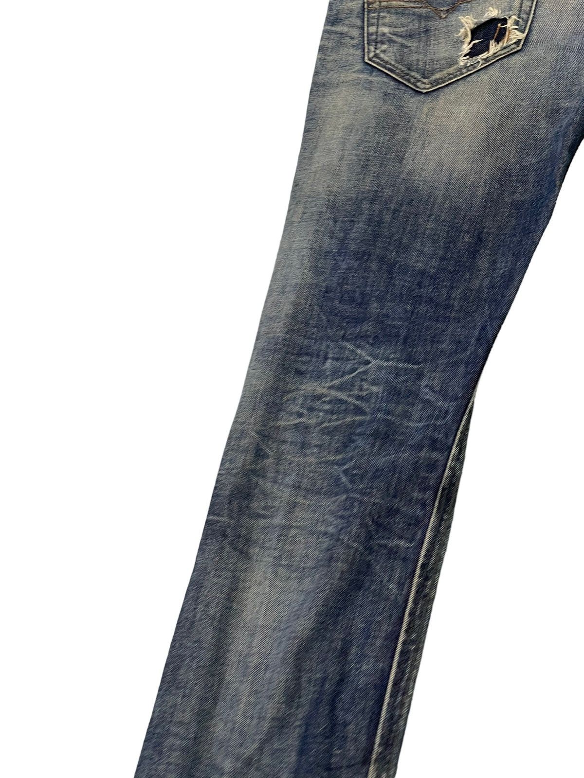 Diesel Slim Jeans Diesel Industries Distress Faded 5🟦7 Size US 31 - 17 Thumbnail