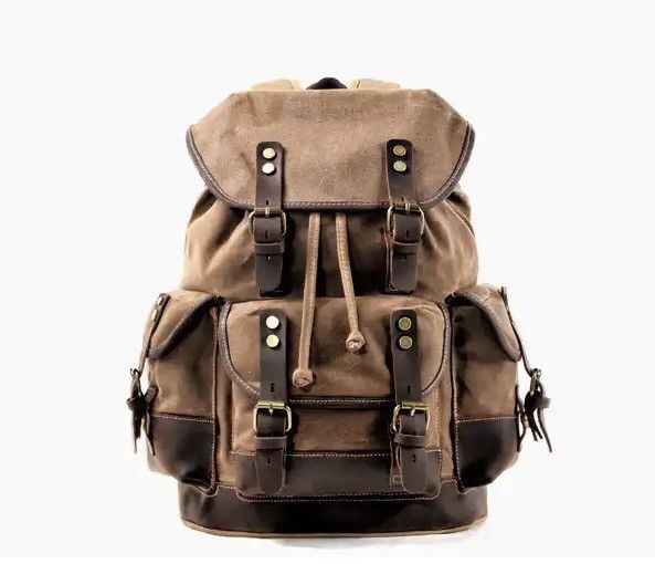 Japanese Brand Unisex Vintage Waxed Canvas Backpack Size ONE SIZE - 1 Thumbnail