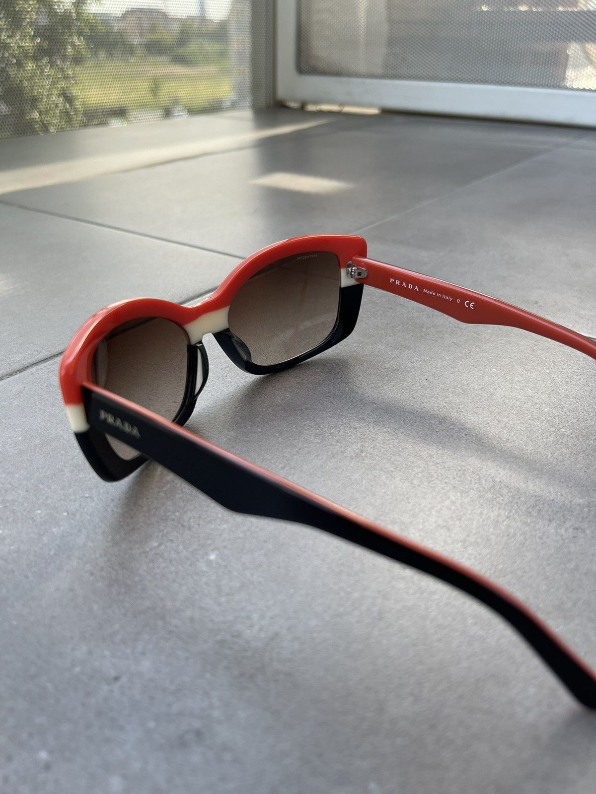 Prada Prada SPR 03N DAN-6S1 Black White Red Sunglasses Size ONE SIZE - 6 Thumbnail