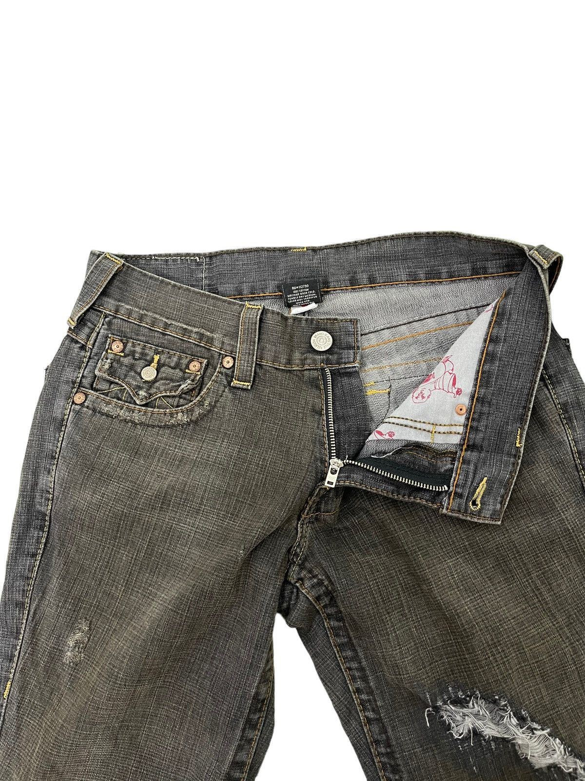 Japanese Brand Flare Jeans True Religion USA Distress Boot Cut 6🟦0 Size US 34 / EU 50 - 10 Thumbnail