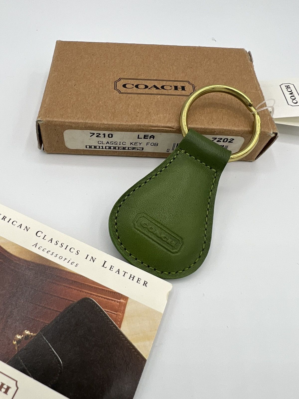 New Leaf Green Vintage coach Classic Key Fob 7210