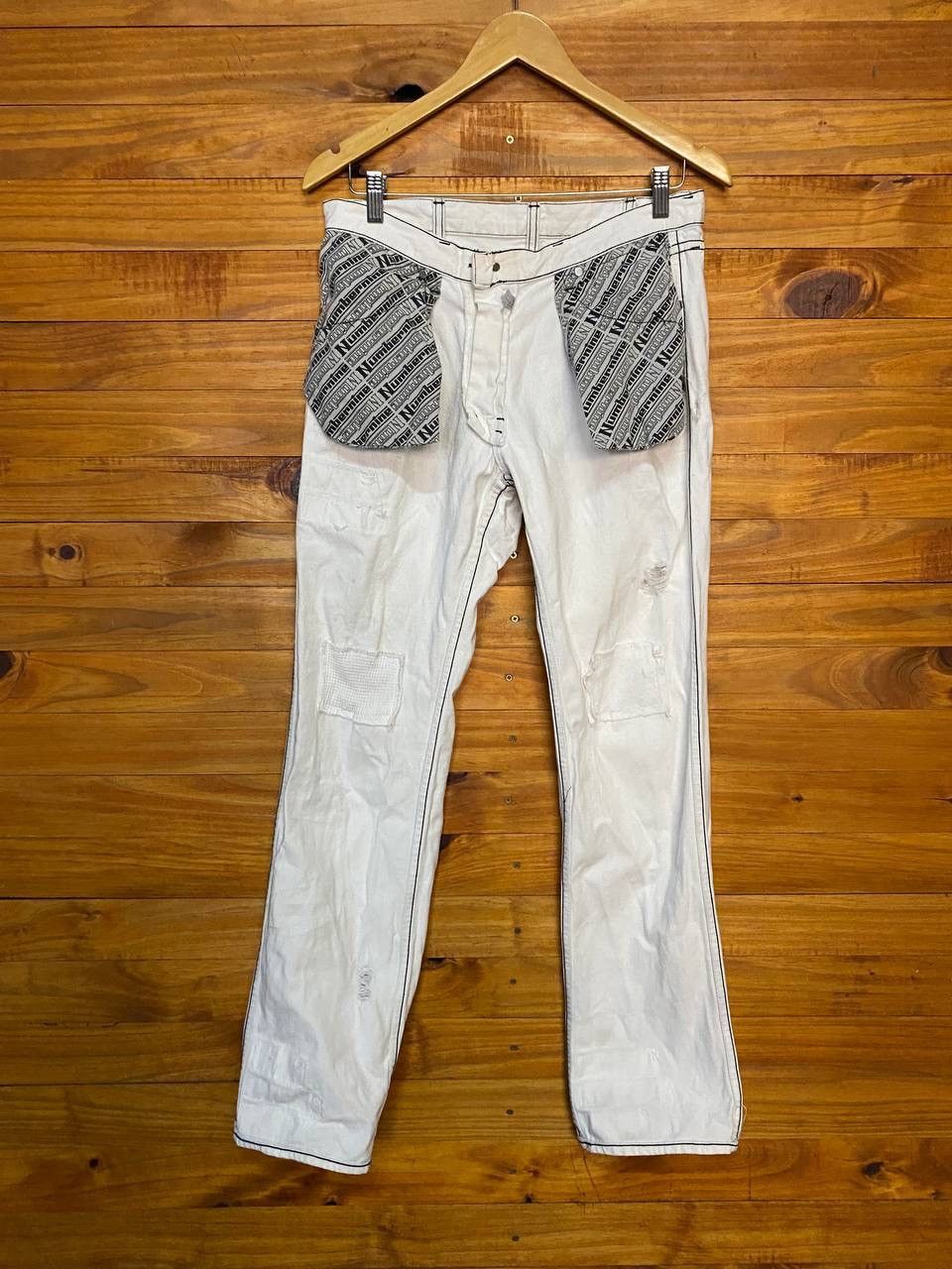 Number (N)ine Vintage Ss2002 Number (N)ine Patchwork Poem Jeans Size US 30 / EU 46 - 15 Thumbnail