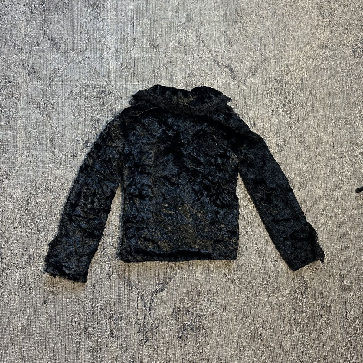 20471120 × Beauty Beast × Seditionaries Queen Of Darkness Faux Fur Lace Ghotic Black Jacket Size L / US 10 / IT 46 - 2 Thumbnail