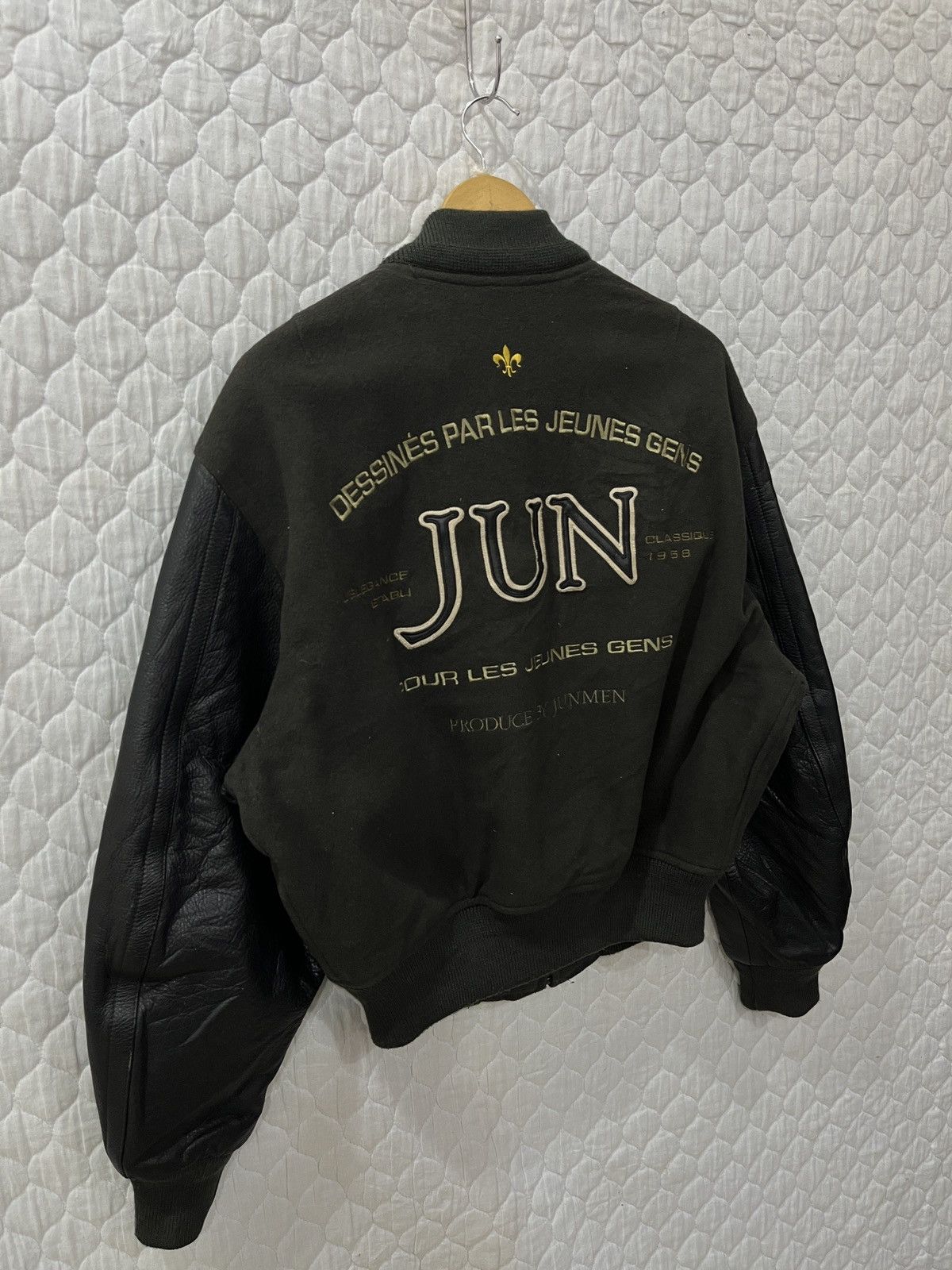 Genuine Leather (Uuuu). VINTAGE JUN MEN VARSITY BOMBER JACKET Size US M / EU 48-50 / 2 - 3 Thumbnail