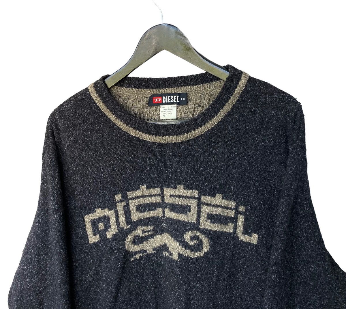 20471120 × Diesel × Japanese Brand Vintage Diesel Big Logo Oversize Knit Sweater Spellout y2k Size US XXL / EU 58 / 5 - 3 Thumbnail